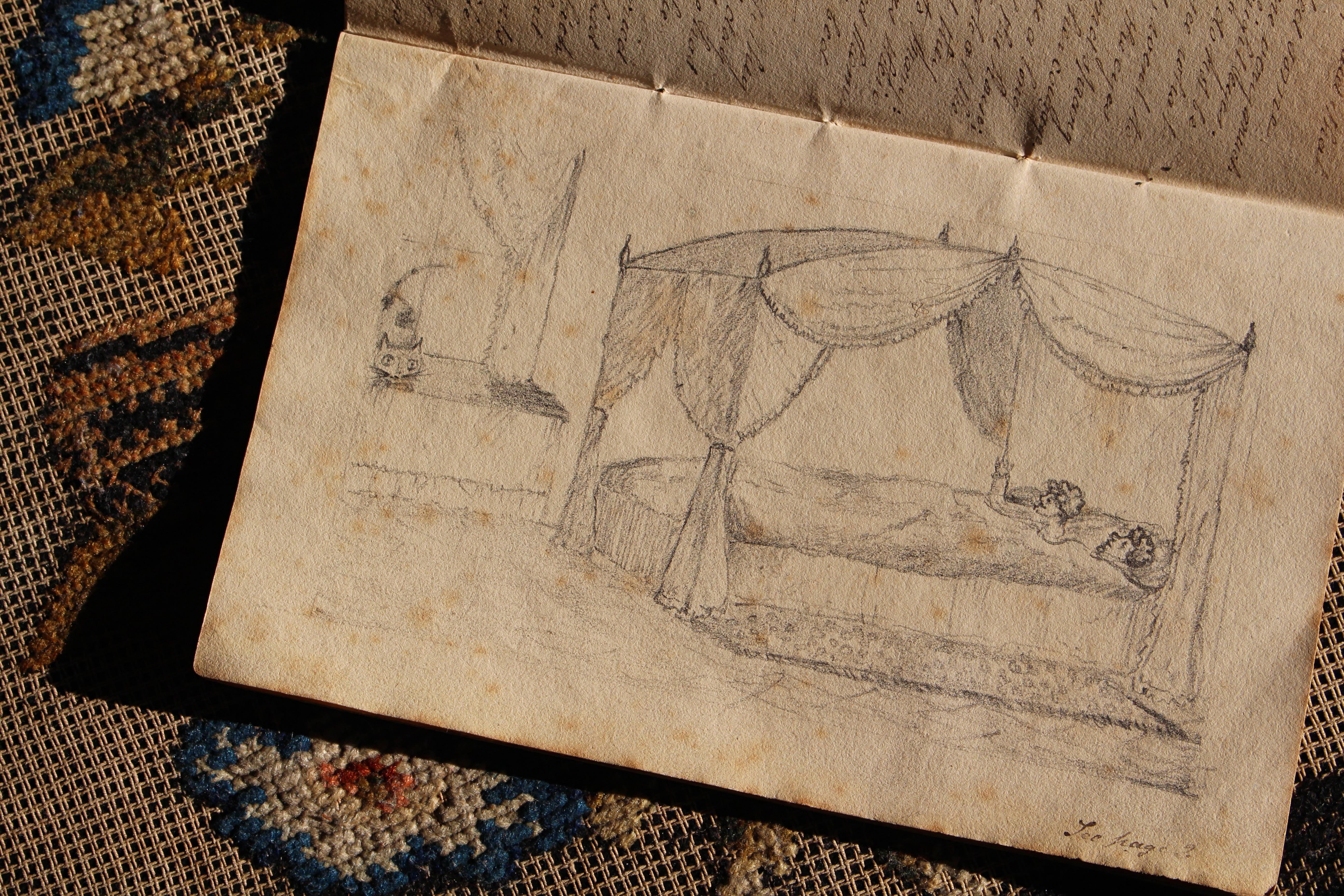 Livre d'histoires et de croquis illustré par Joseph Scoundrel Square, Pedro Cottage 1837 en vente 4