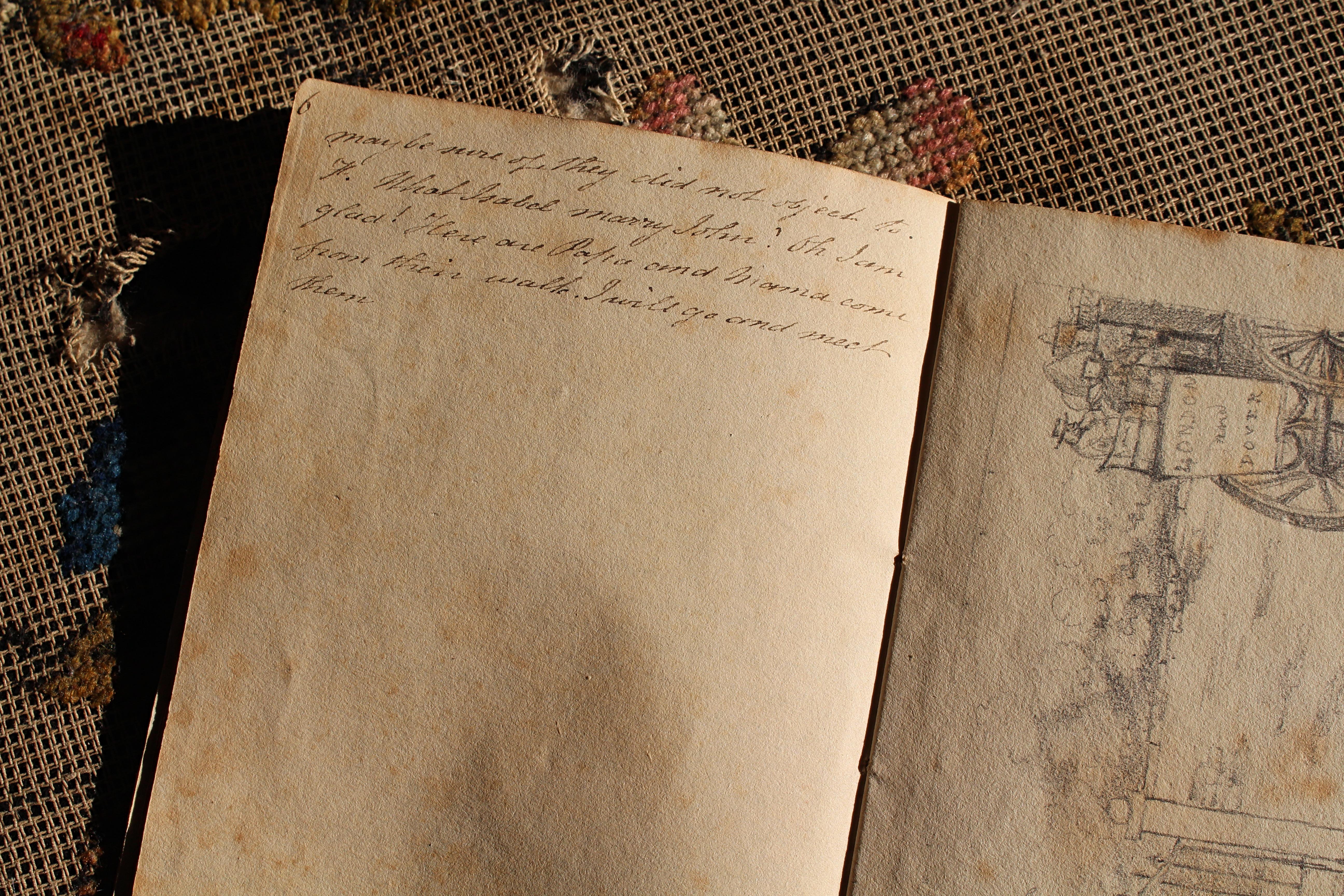 Livre d'histoires et de croquis illustré par Joseph Scoundrel Square, Pedro Cottage 1837 en vente 9