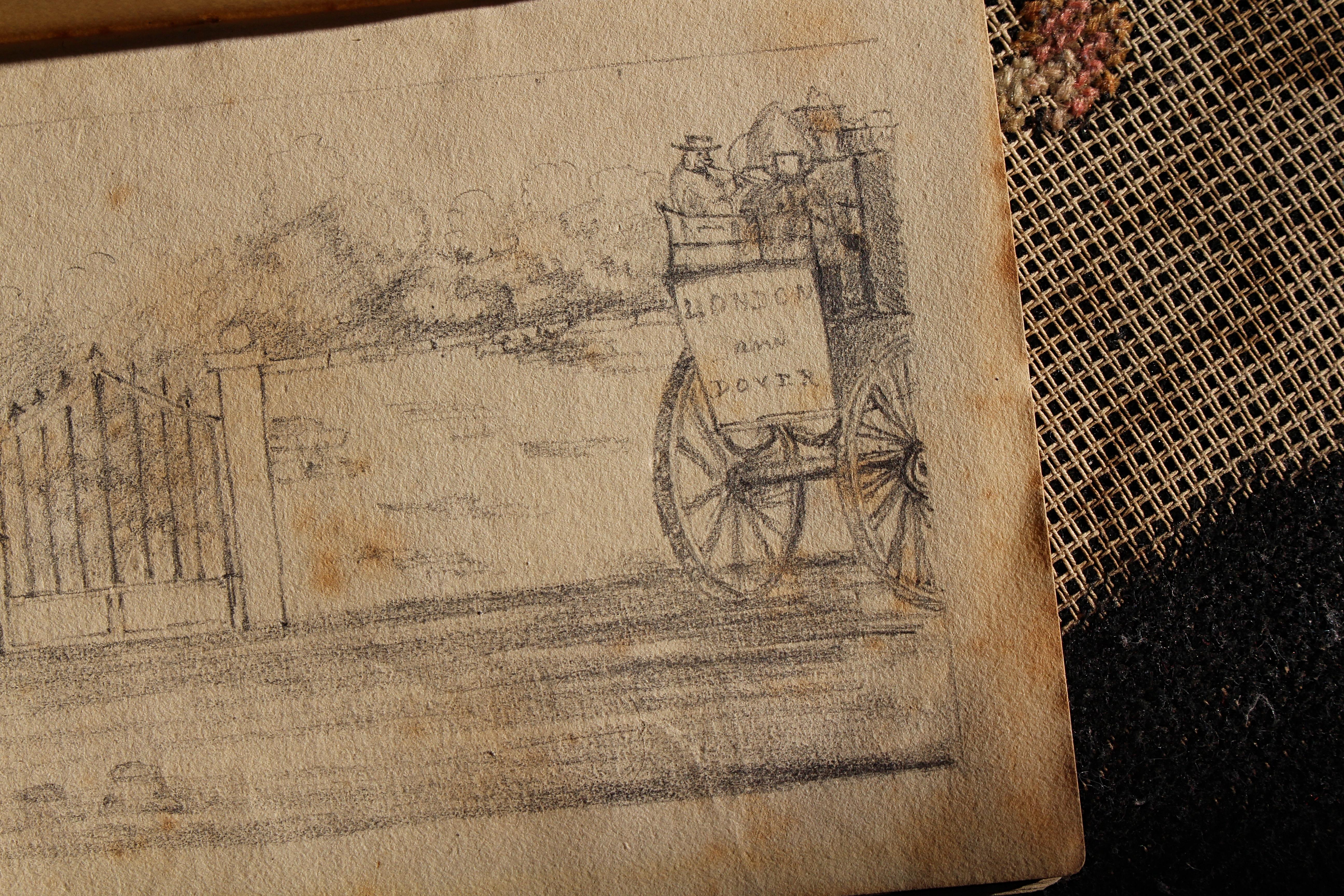 Livre d'histoires et de croquis illustré par Joseph Scoundrel Square, Pedro Cottage 1837 en vente 10