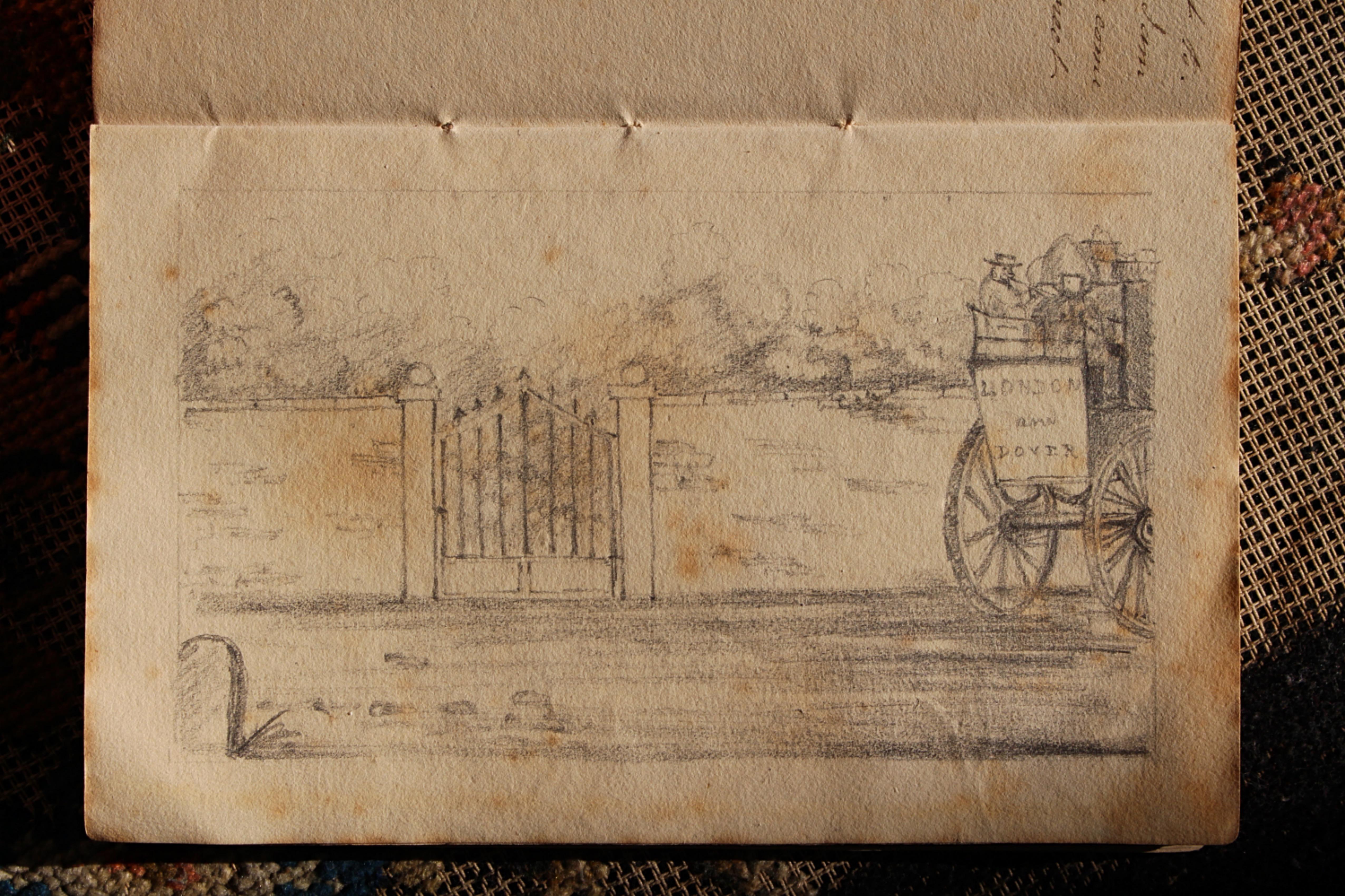 Livre d'histoires et de croquis illustré par Joseph Scoundrel Square, Pedro Cottage 1837 en vente 11