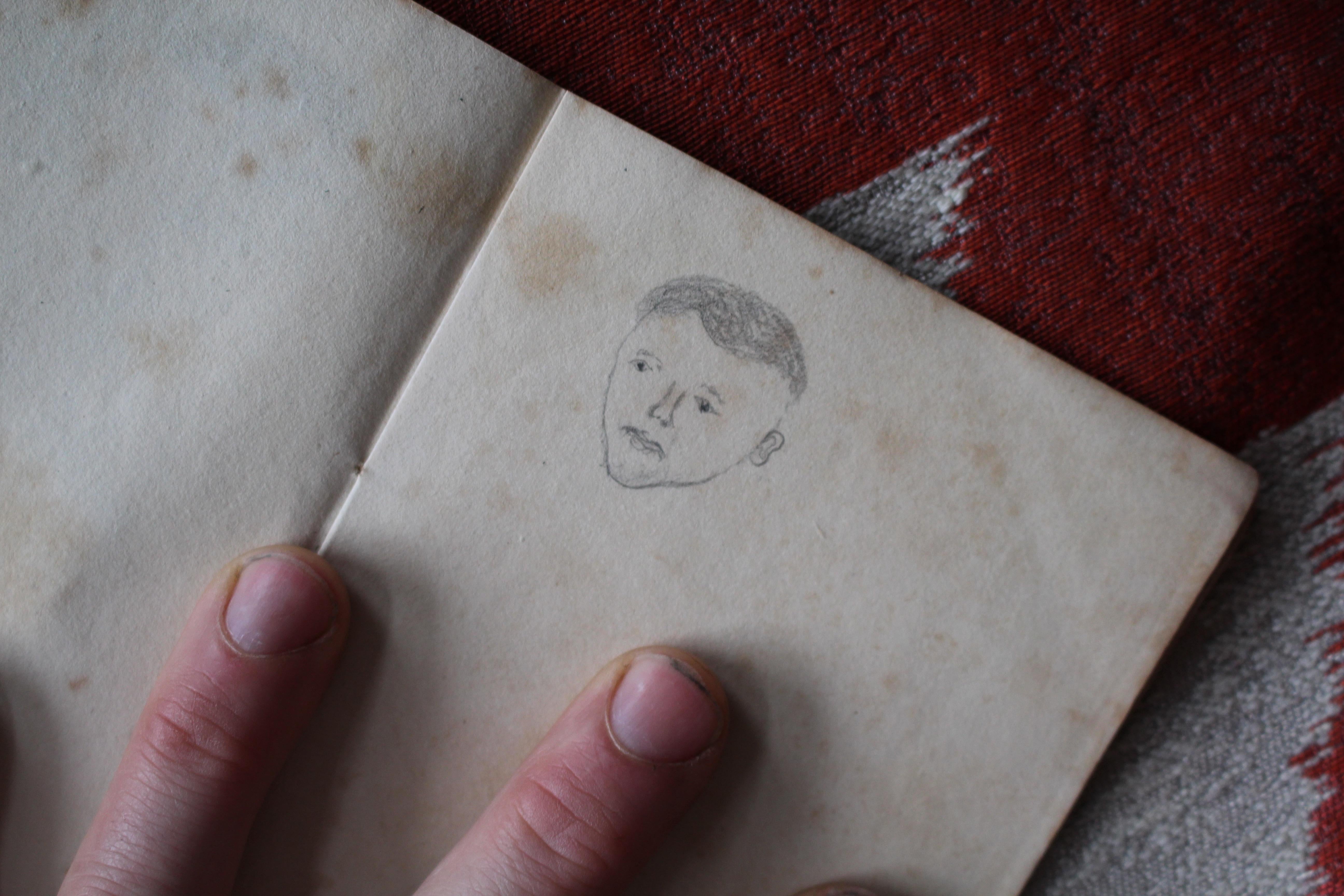 Papier marbré du début de l'époque victorienne, livre écrit et illustré à la main 