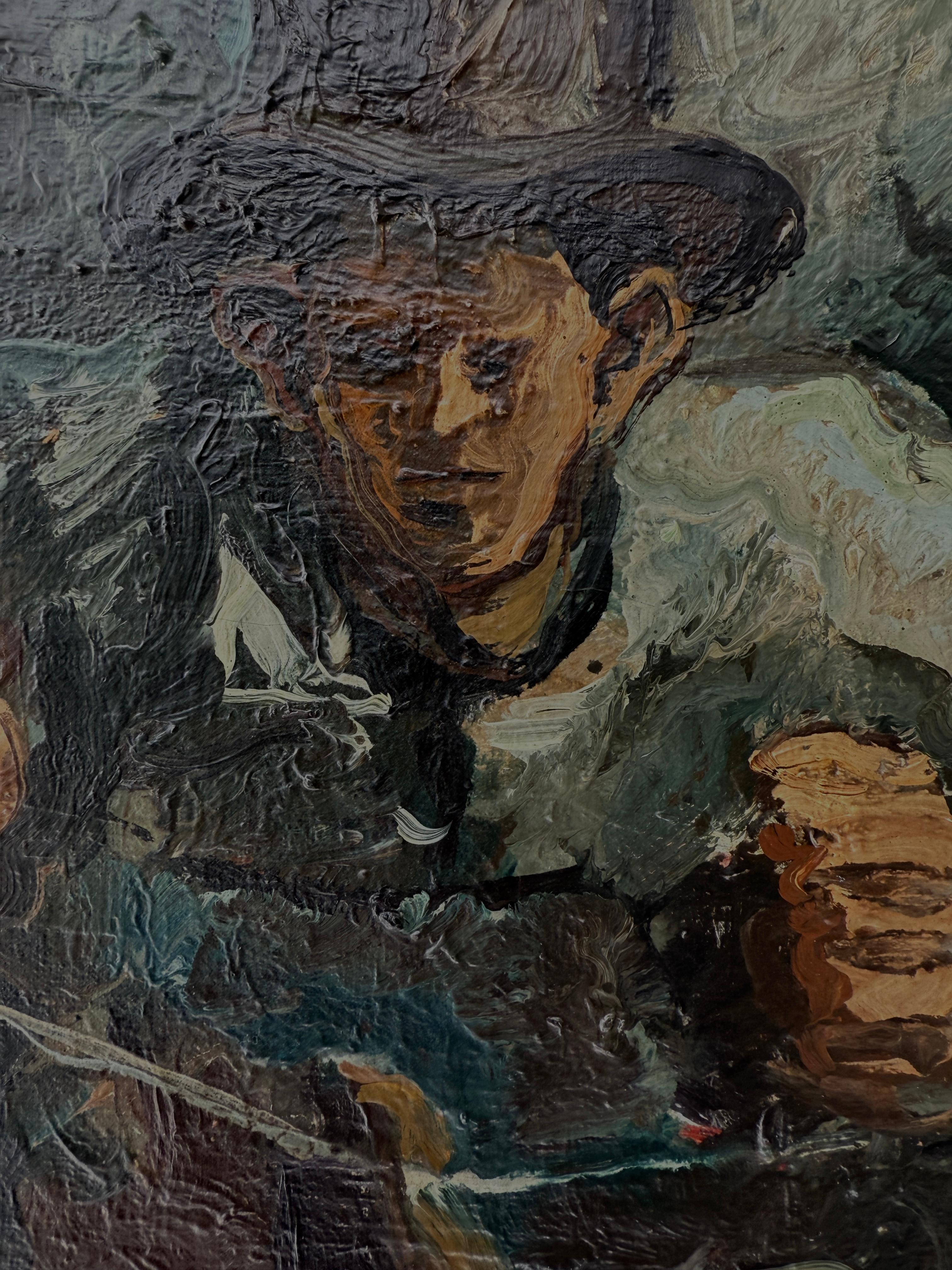 El crédito está muerto óleo sobre lienzo pintura Expresionismo Figurativo Escuela de París 4