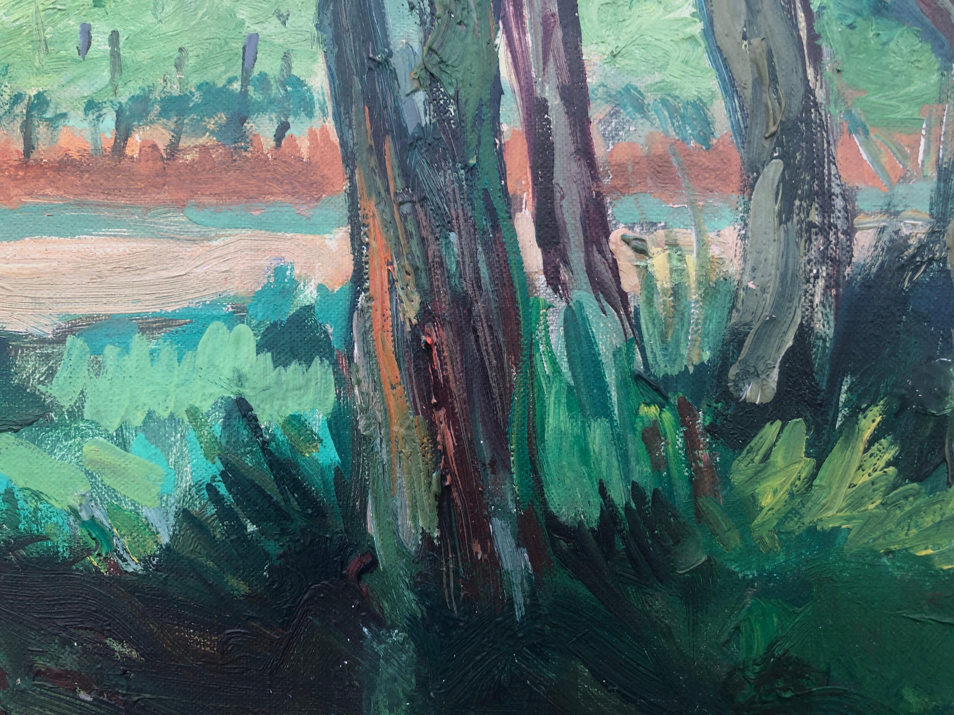 French landscape oil on canvas painting France For Sale 1