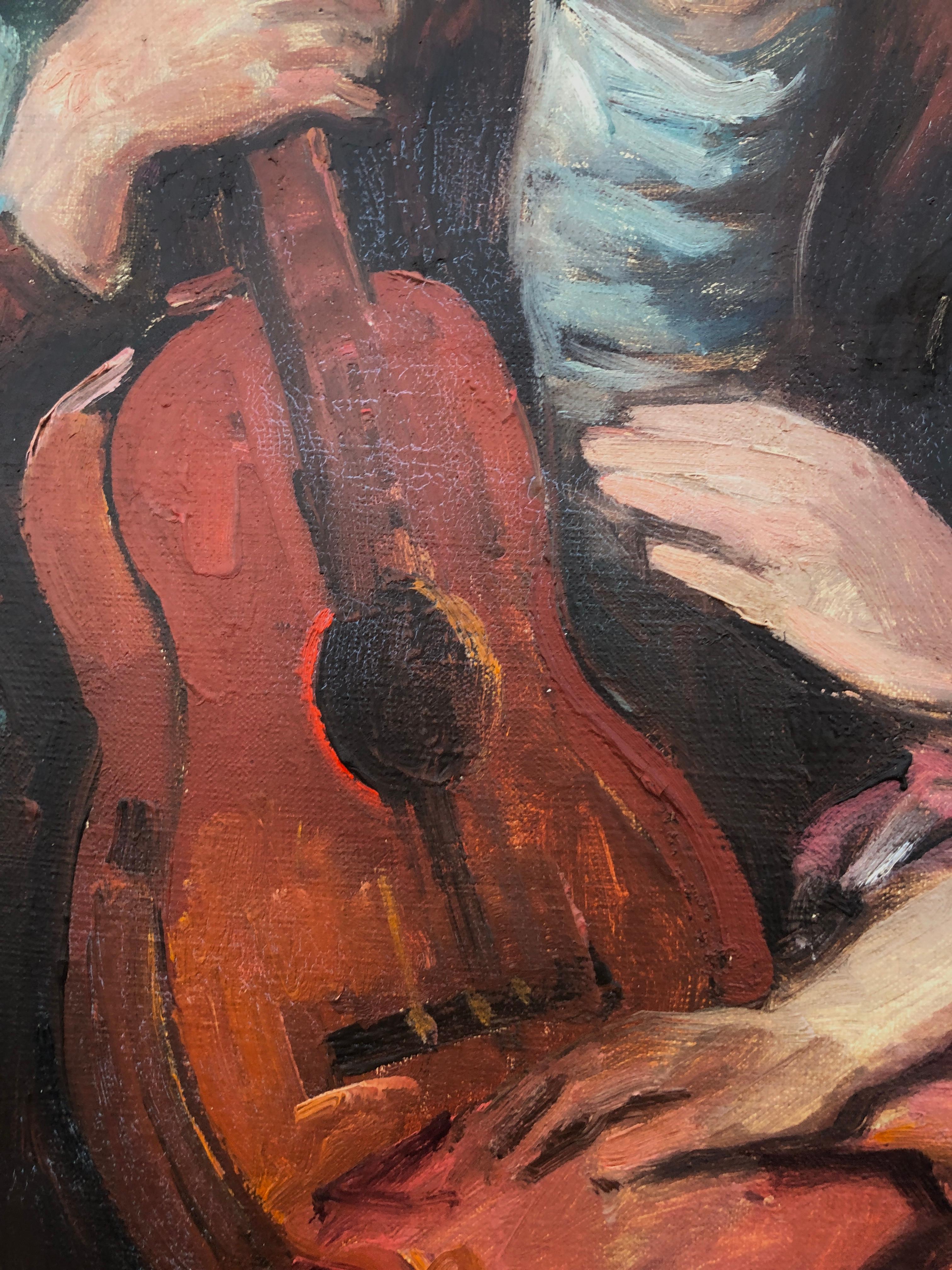 Amantes óleo sobre lienzo pintura París escuela Picasso en venta 1