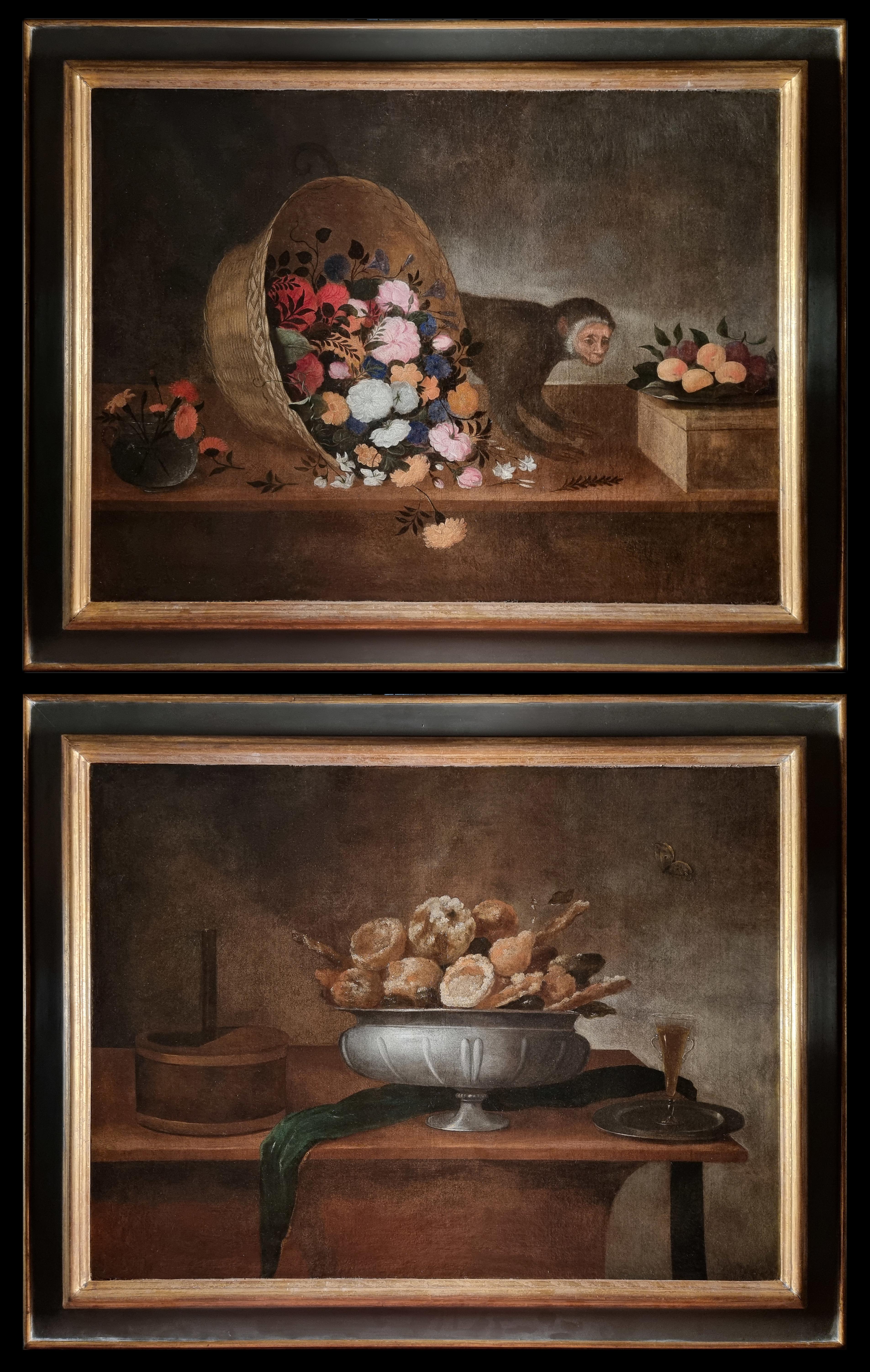 Pair of Still Life by Pedro de Camprobin, the first one signed