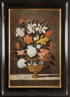 Primitivo jarrón español de flores, según Pedro de Camprobín