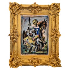 Pedro Flores Garcia, “Don Quixote”, oil on cardboard, circa 1950