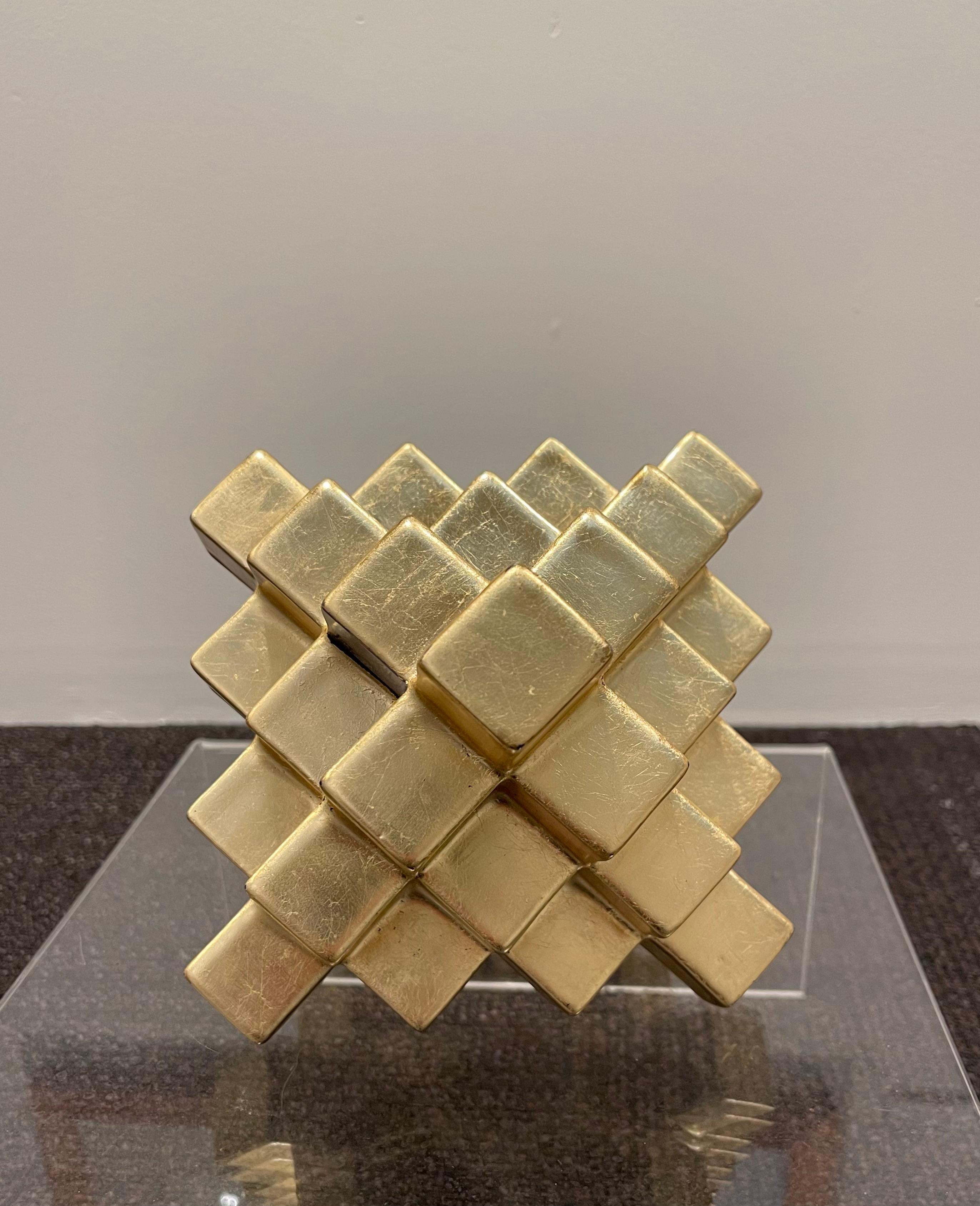 Piedra Filosofal (Philosopher Stone) (8/10) - Gold Abstract Sculpture by Pedro Friedeberg