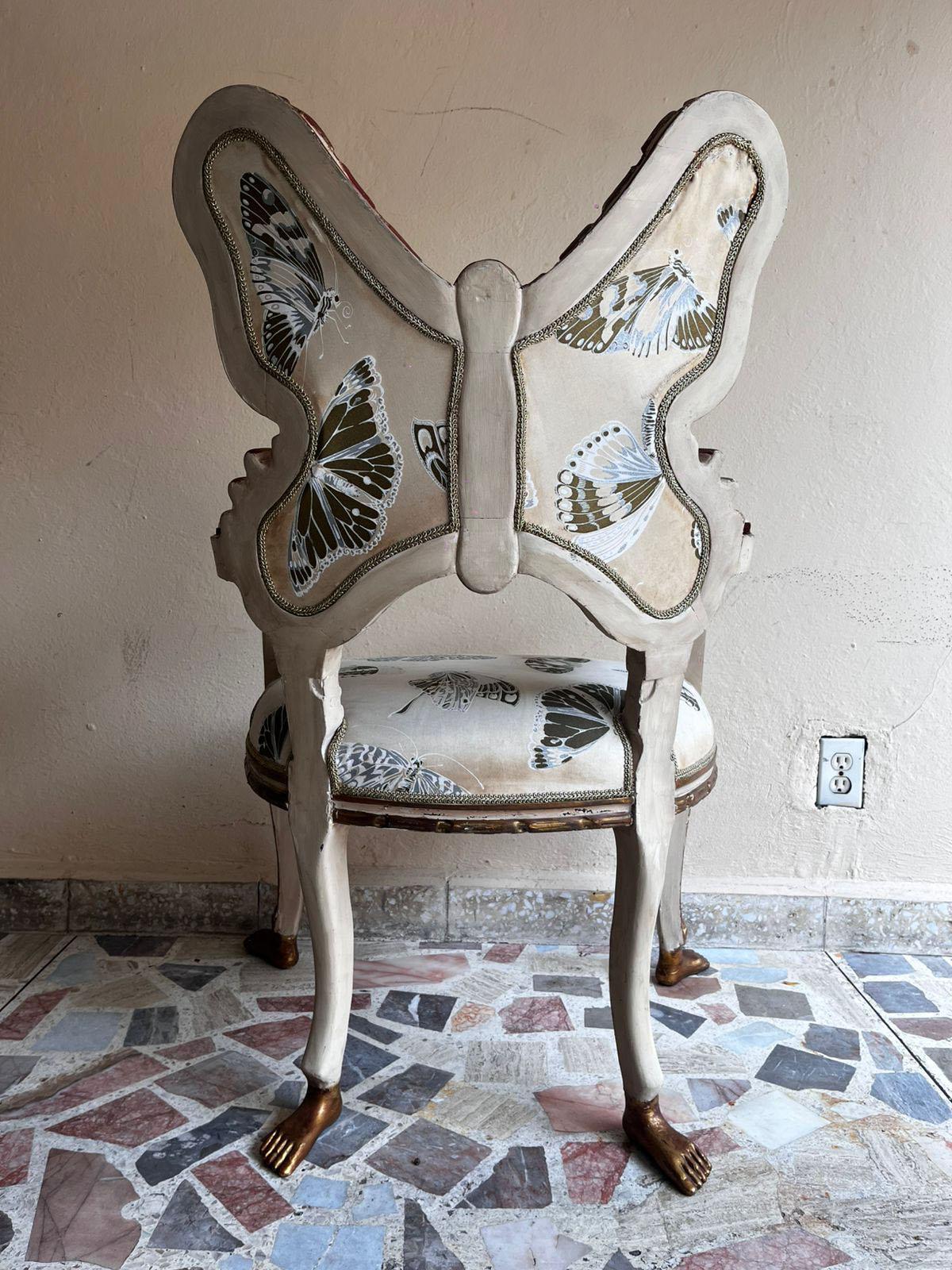 Pedro Friedeberg 1973 Chaise Butterfly en Wood de la Villa Arabesque à Acapulco en vente 3