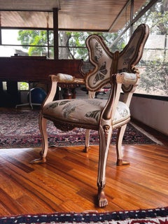 Pedro Friedeberg 1973 Wood Butterfly Chair From the Villa Arabesque In Acapulco