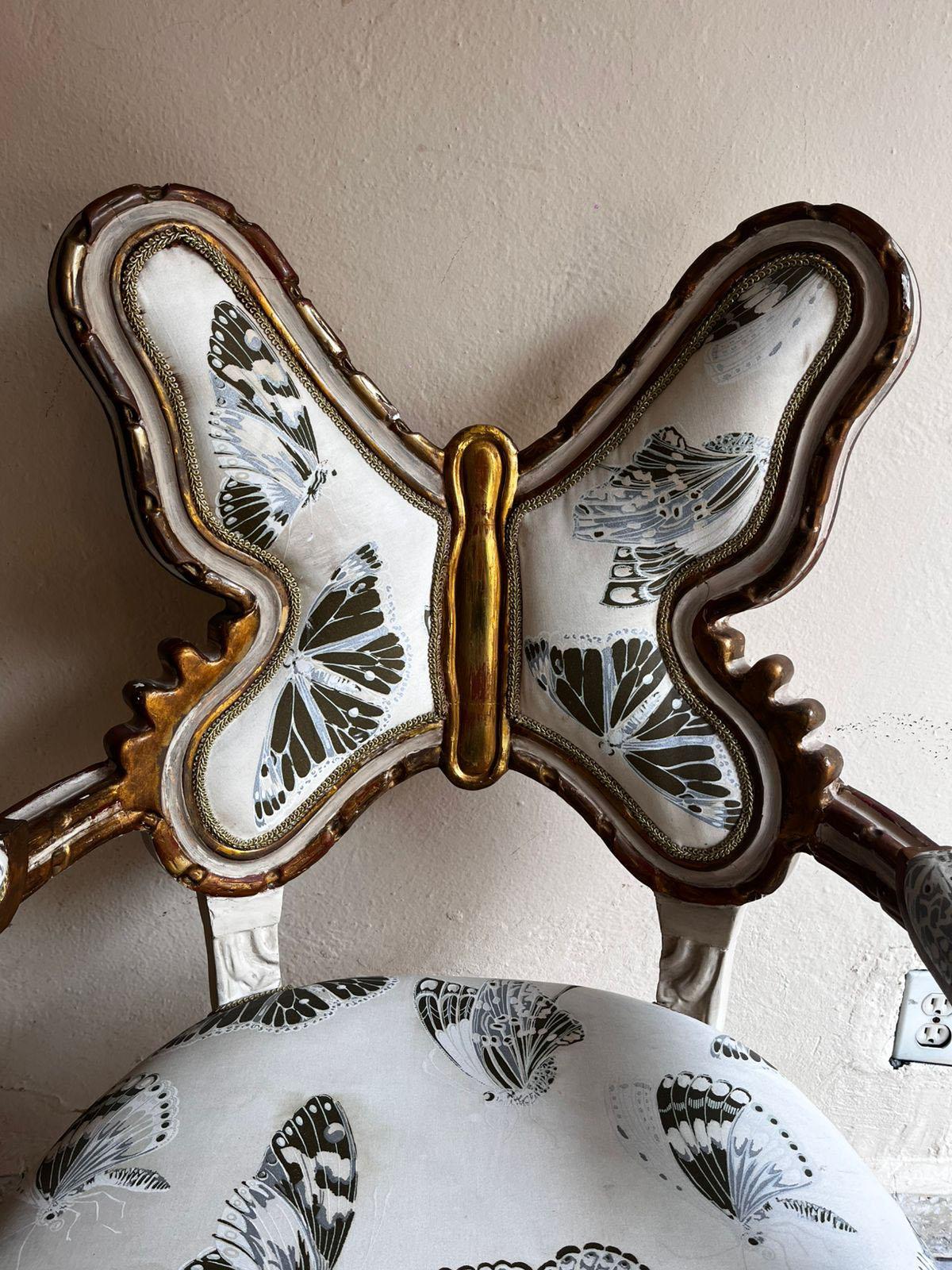Mexicain Pedro Friedeberg 1973 Chaise Butterfly en Wood de la Villa Arabesque à Acapulco en vente