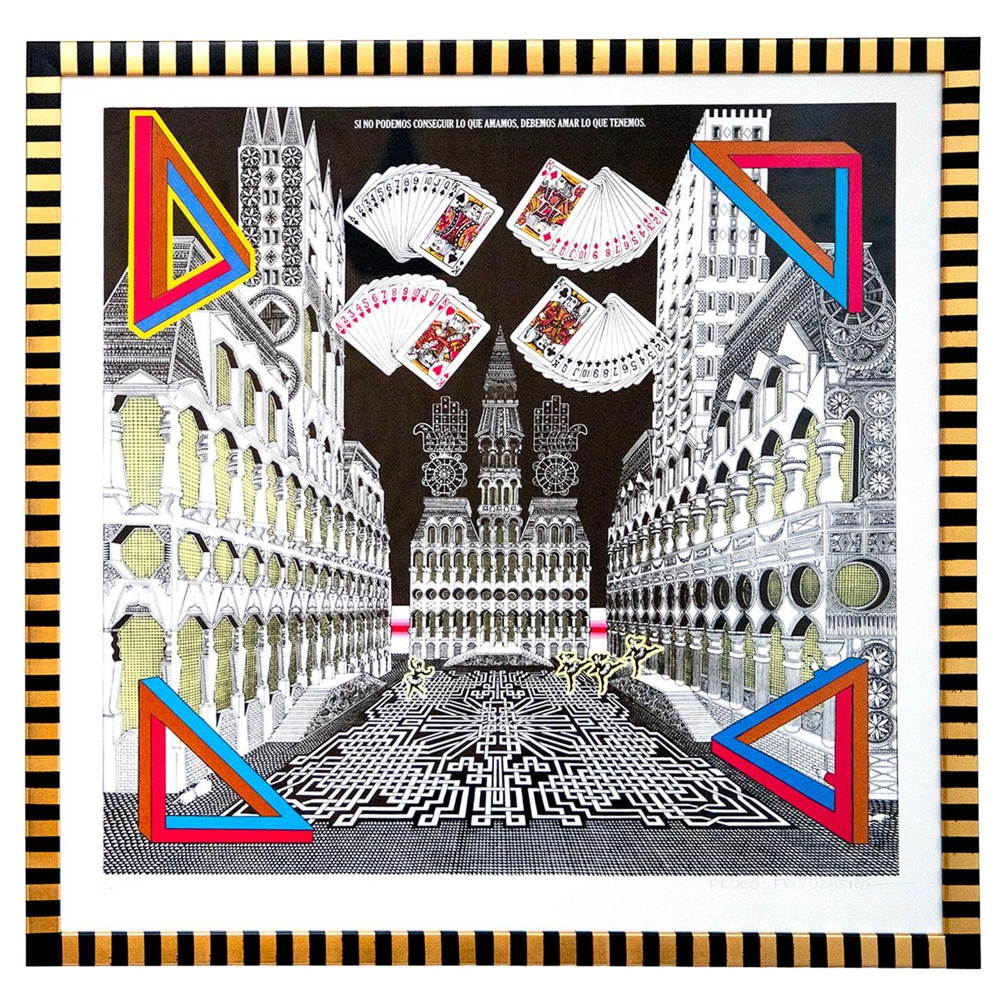 Pedro Friedeberg "Amamos" Siebdruck Kunst