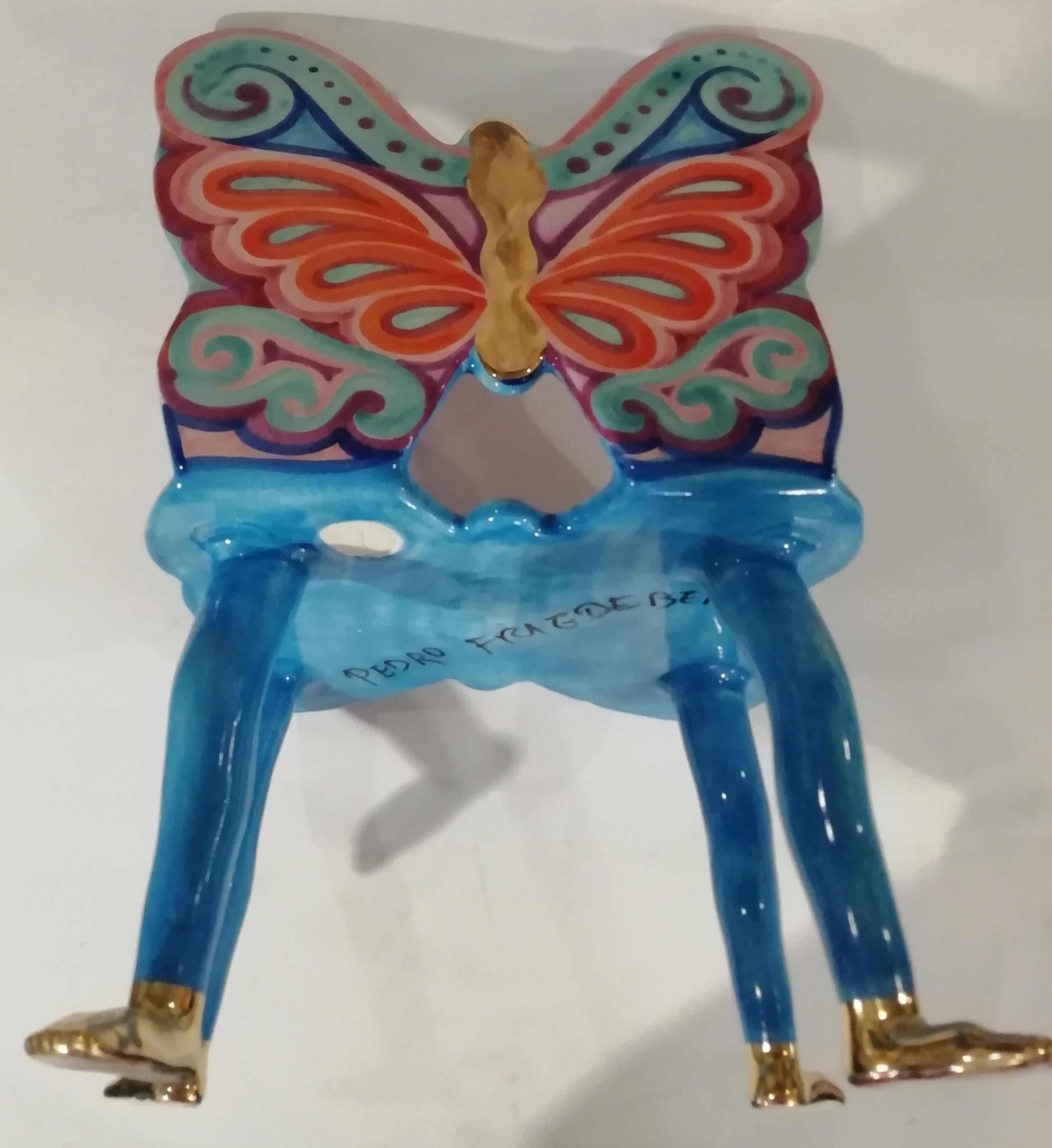 Pedro Friedeberg Butterfly Chair Sculpture (Handbemalt)
