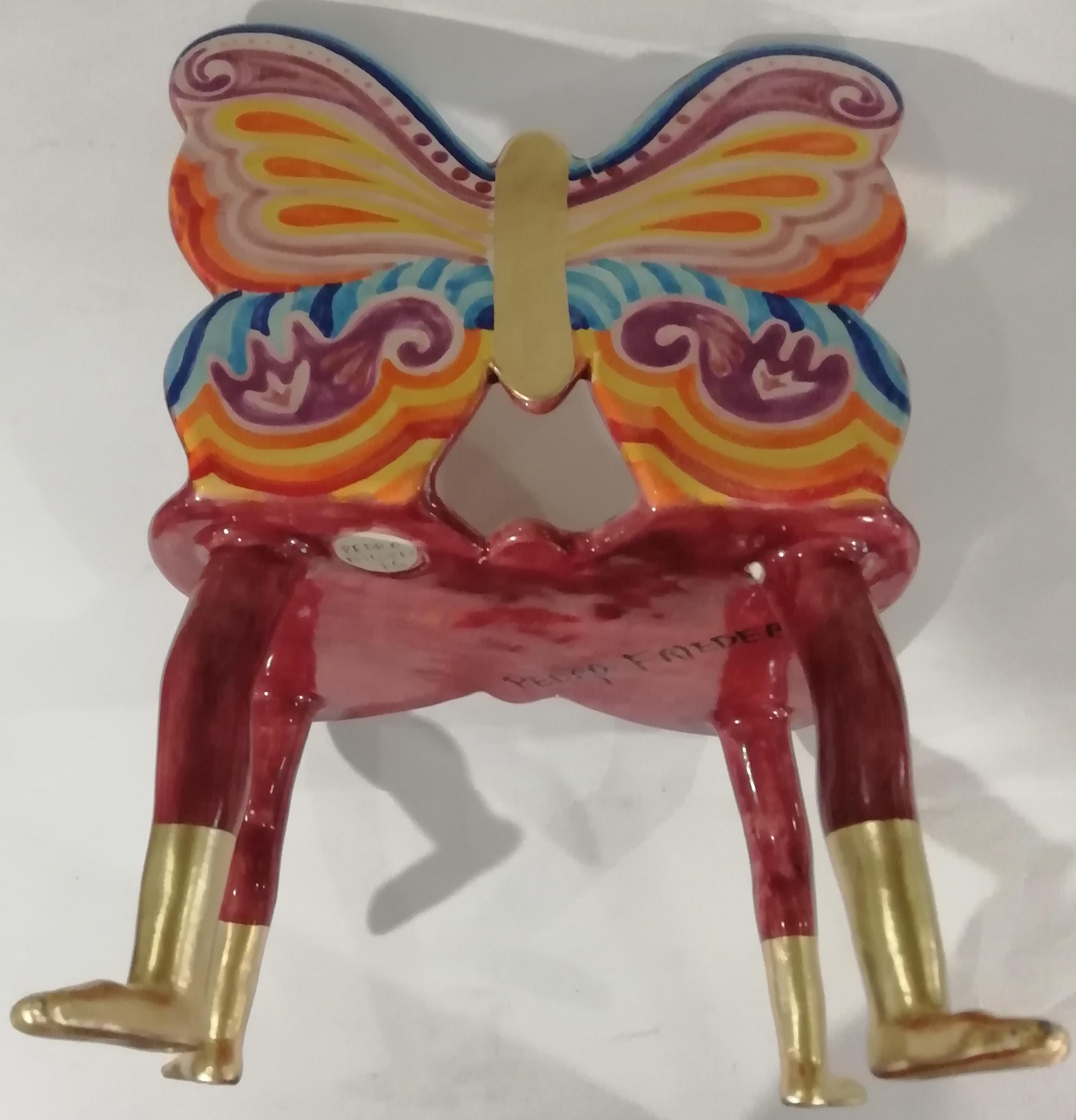 Hand-Painted Pedro Friedeberg Butterfly Chair Sculpture