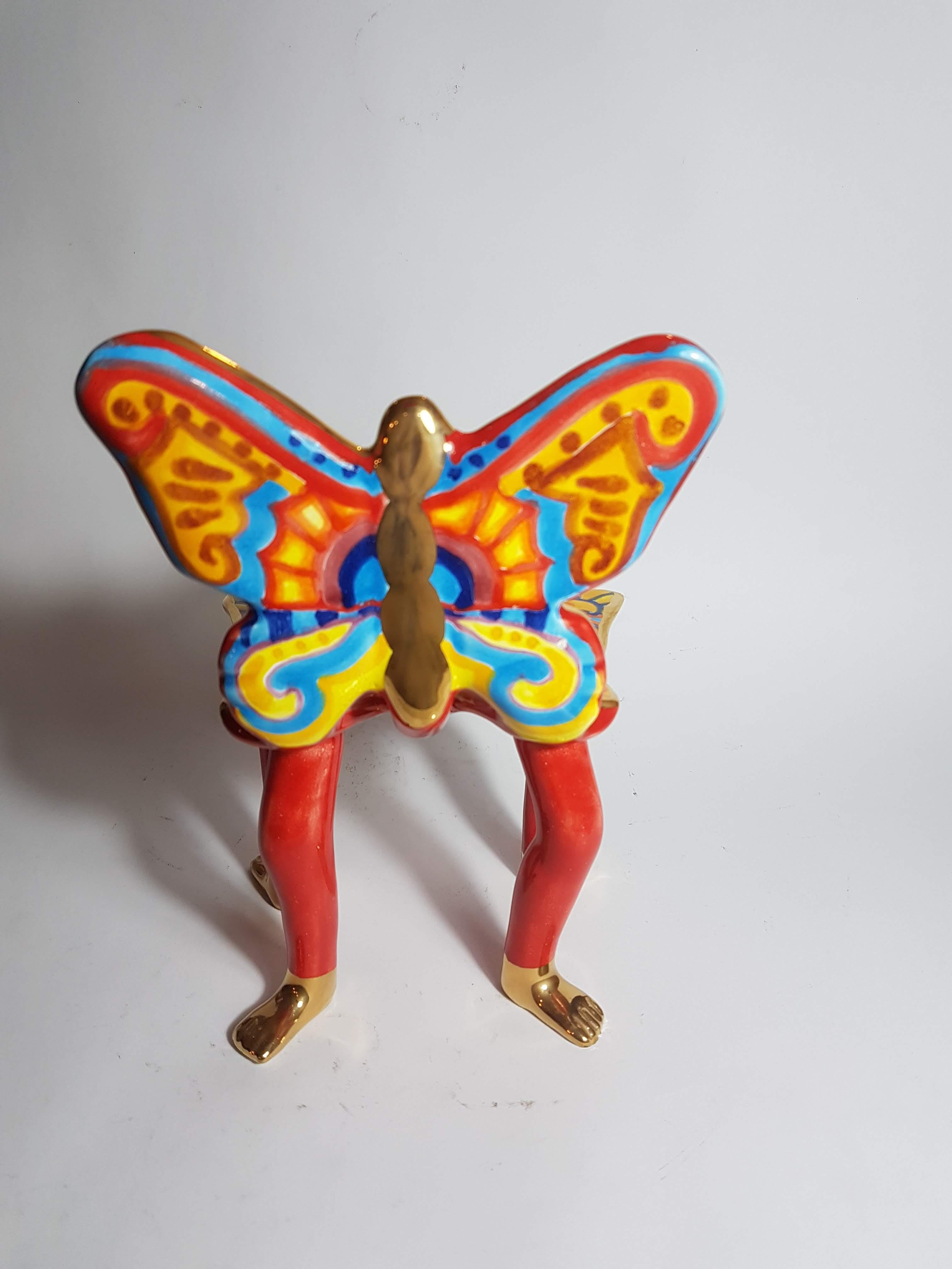 Modern Pedro Friedeberg Ceramic Butterfly Chair Sculpture