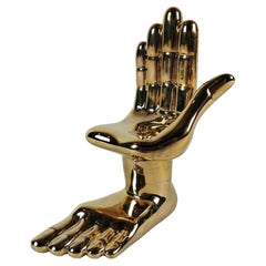 Pedro Friedeberg Ceramic With Liquid Gold Hand - Foot Sculpture