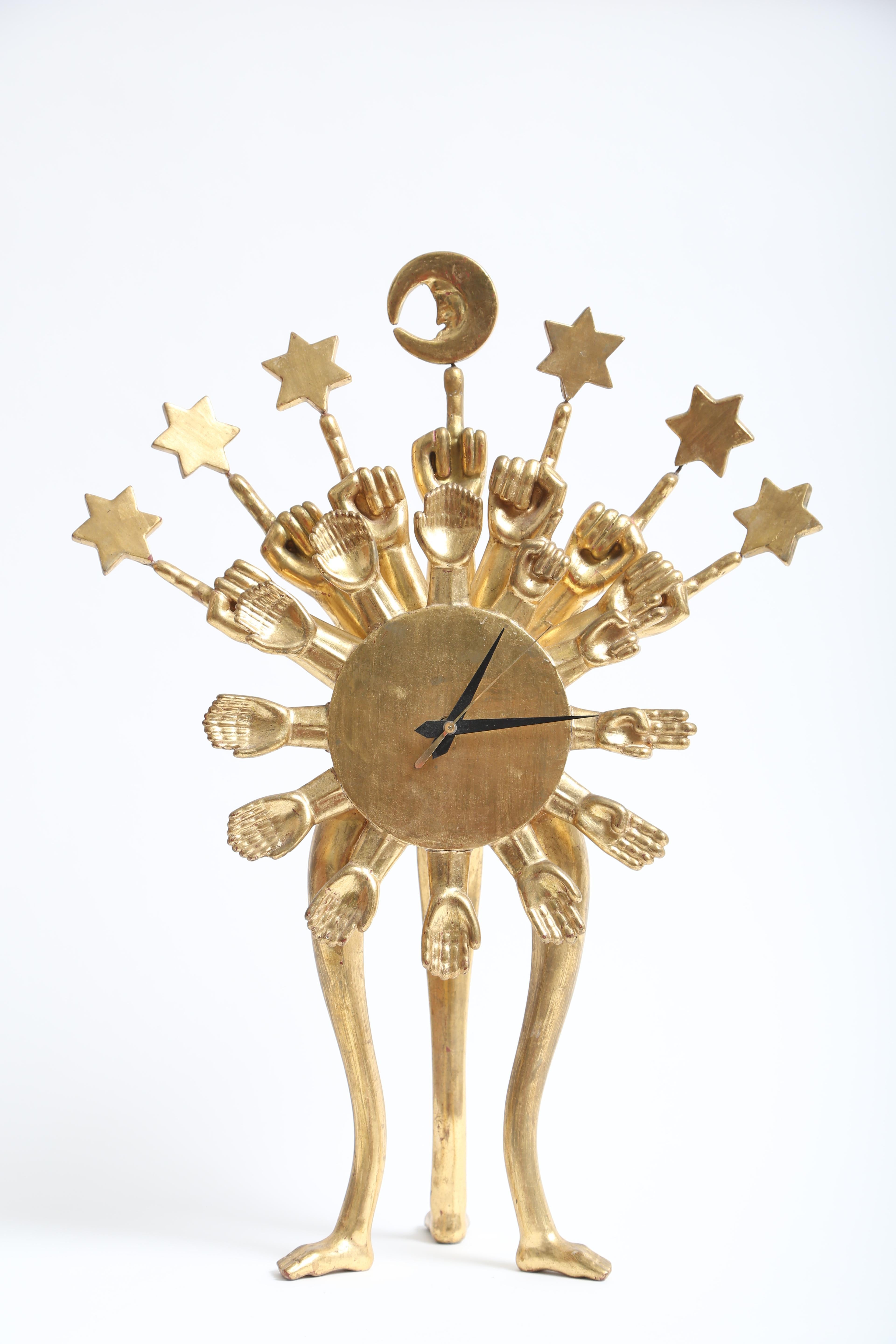 Wood Pedro Friedeberg Clock For Sale
