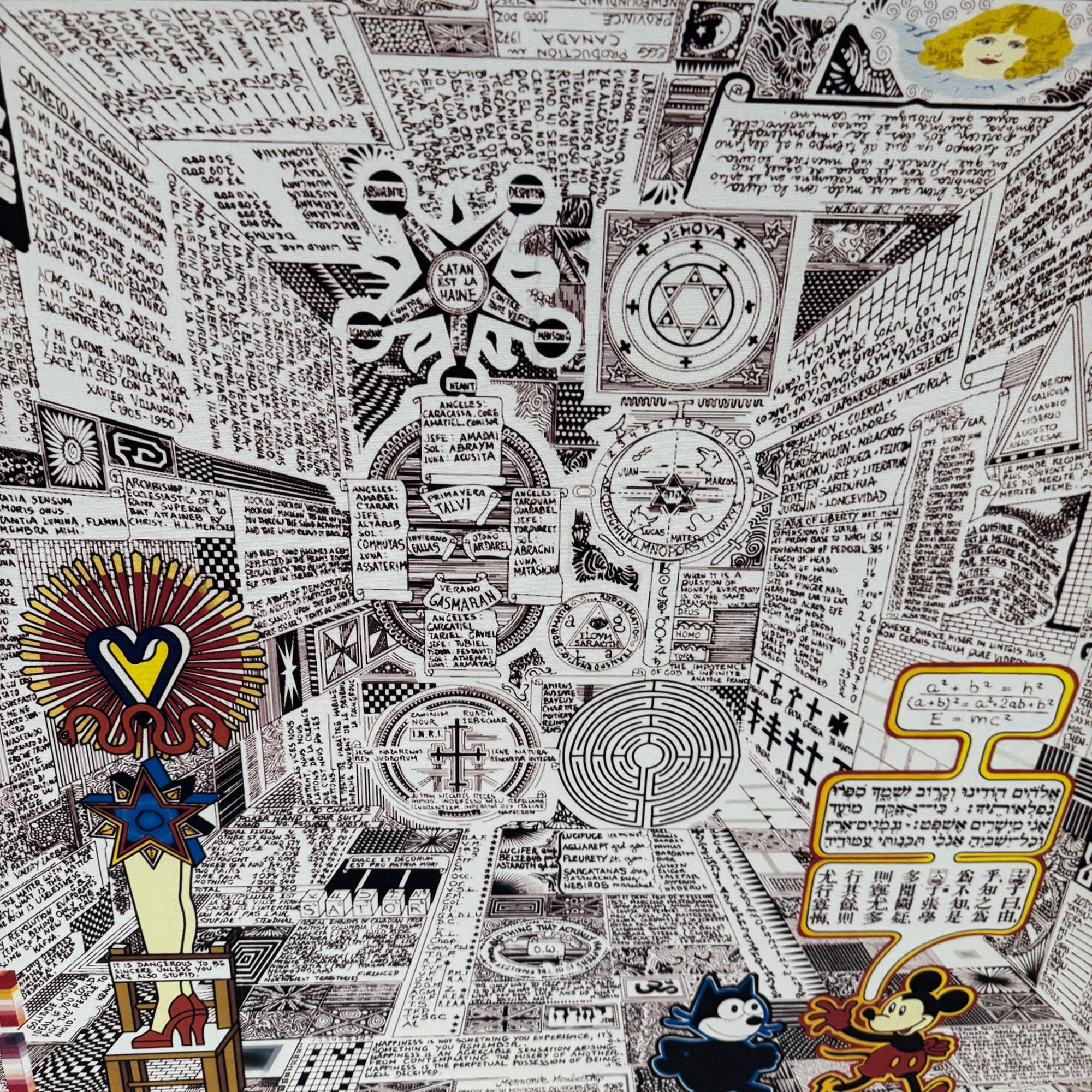 Pedro Friedeberg Codice Miguelito Glicee auf Leinwand PT Wandkunst im Angebot 7