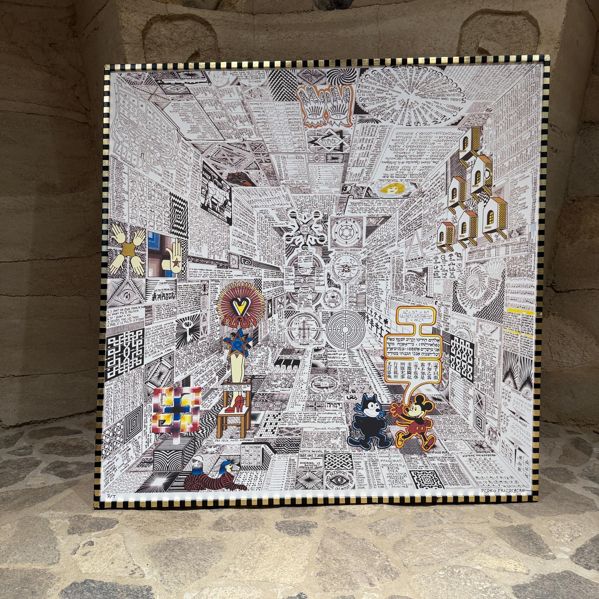 Pedro Friedeberg Codice Miguelito Glicee auf Leinwand PT Wandkunst (Moderne) im Angebot
