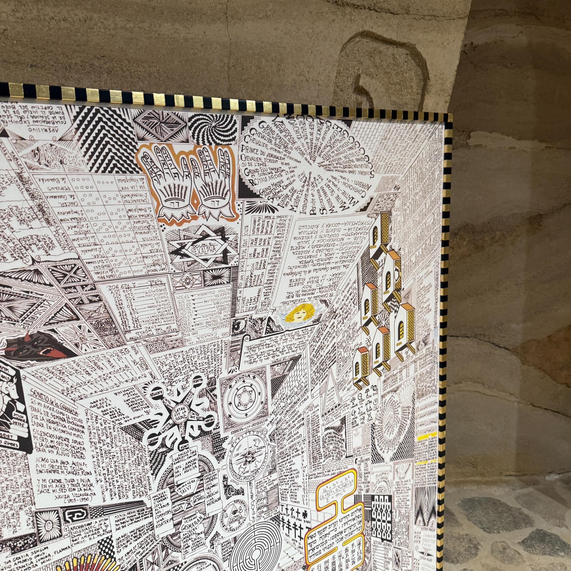 Pedro Friedeberg Codice Miguelito Glicee auf Leinwand PT Wandkunst (Gemalt) im Angebot