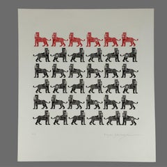 Pedro Friedeberg "Communist Lions By Day" Limited Edition Engraving