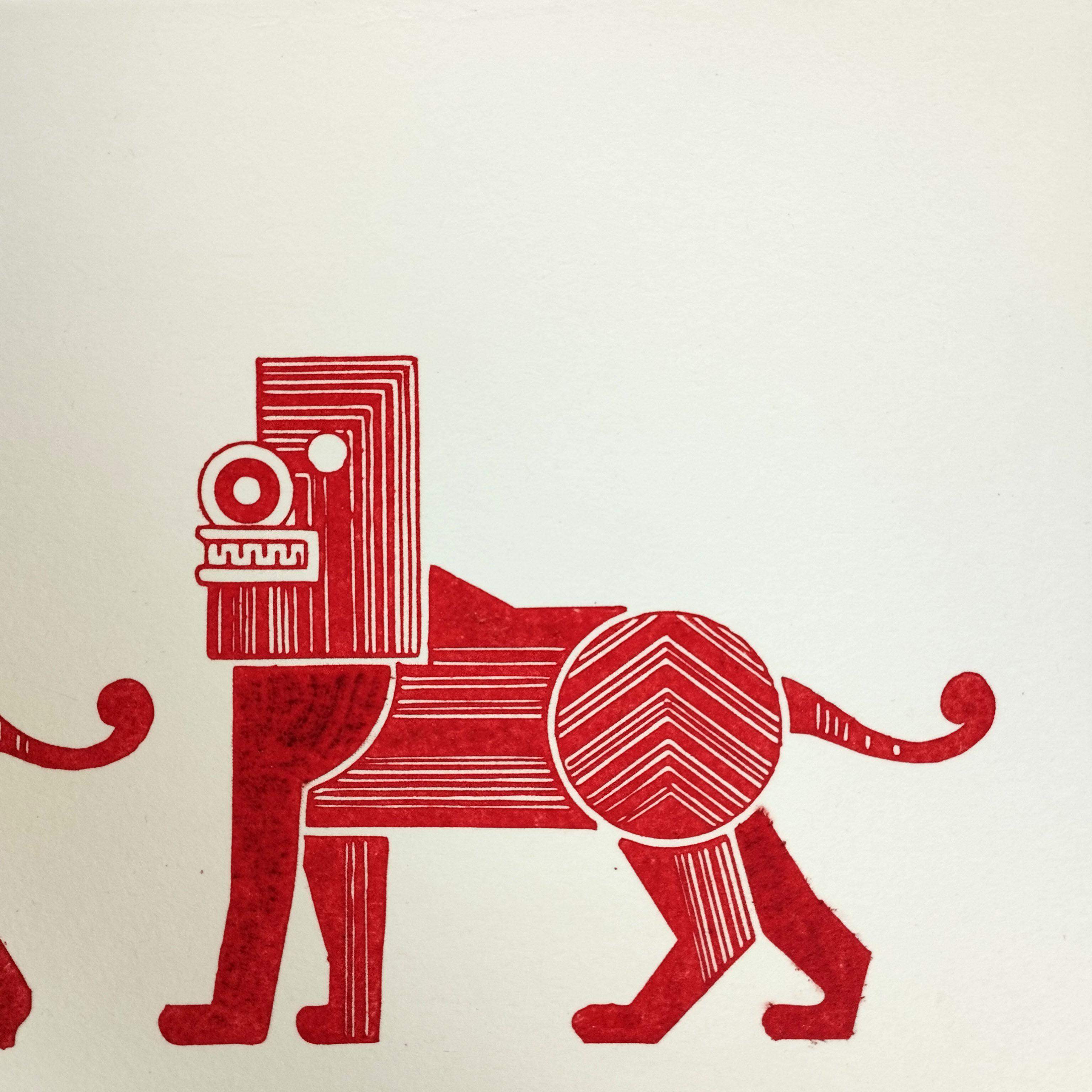Pedro Friedeberg „Communist Lions By Day“ Kupferstich Limitierte Auflage (Graviert) im Angebot