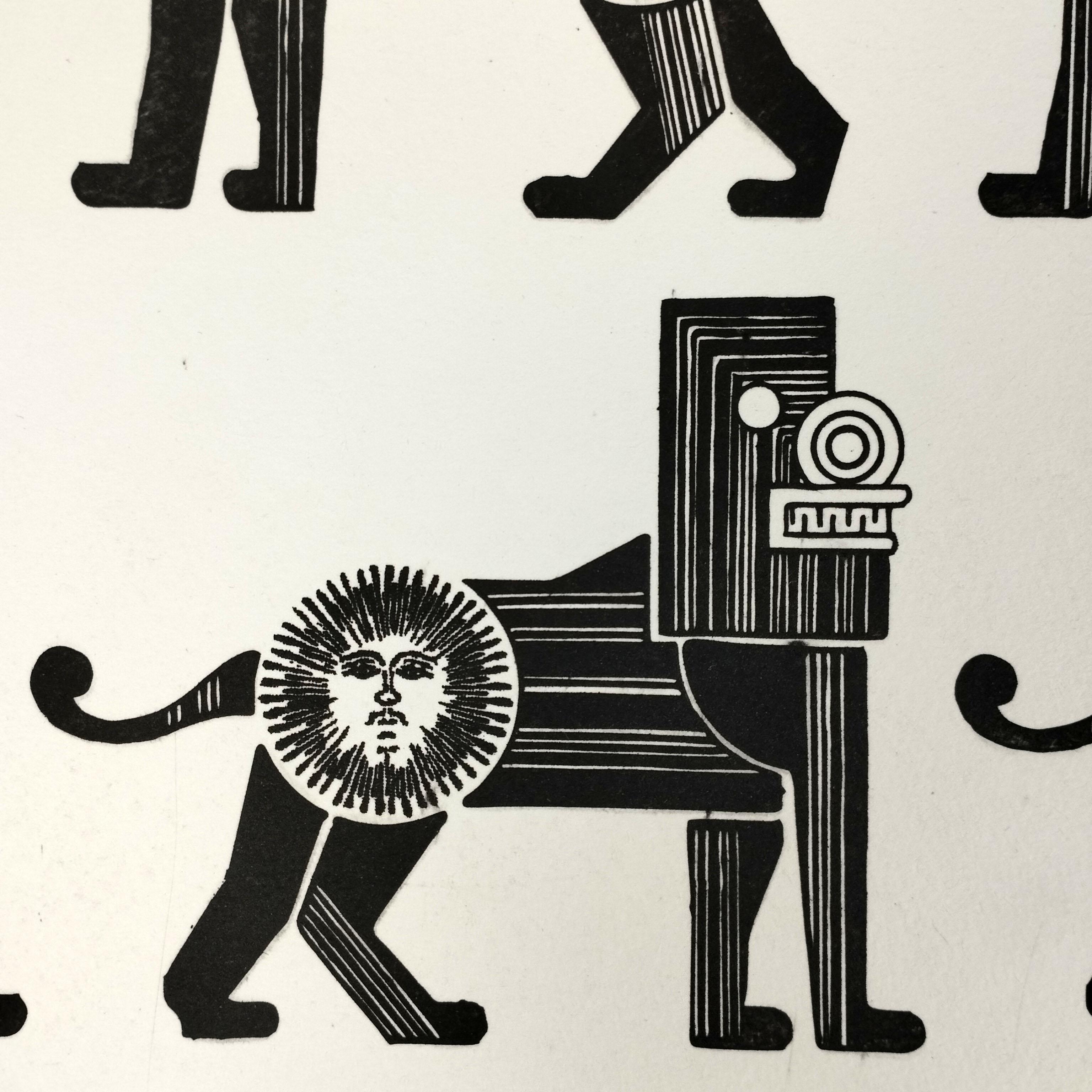 Pedro Friedeberg „Communist Lions By Day“ Kupferstich Limitierte Auflage im Zustand „Hervorragend“ im Angebot in Mexico City, MX