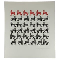 Pedro Friedeberg „Communist Lions By Day“ Kupferstich Limitierte Auflage
