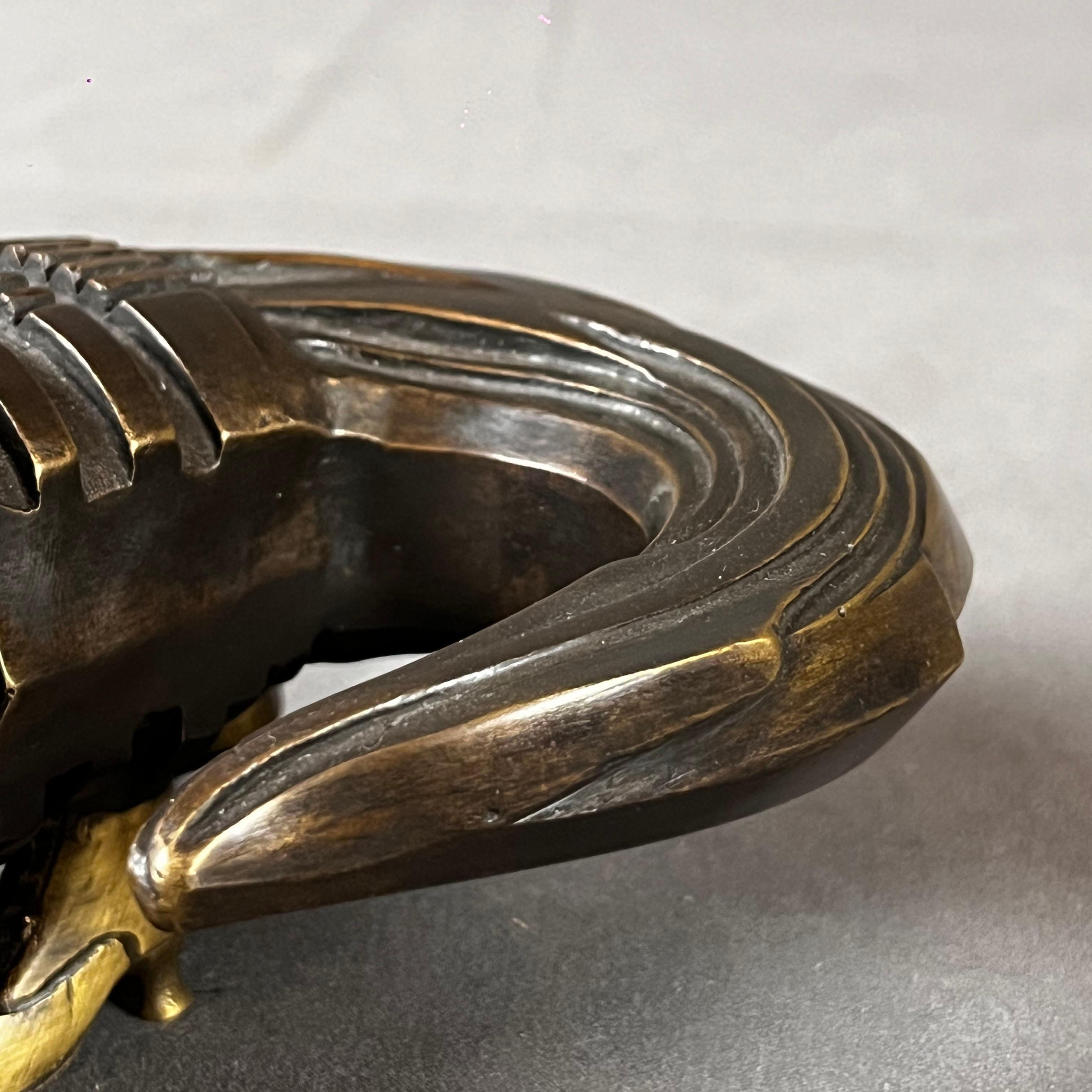 Contemporary Pedro Friedeberg Crocodile Bronze Sculpture For Sale