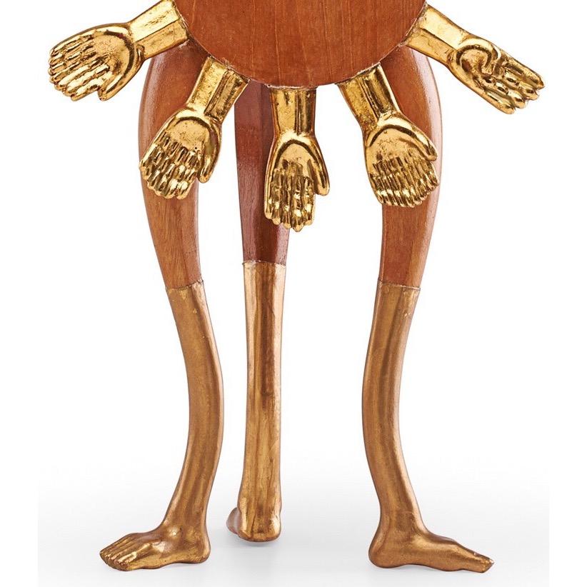 Mexican Pedro Friedeberg Exceptional Surrealist Carved Clock, Gilt Wood, Mexico 1970s  