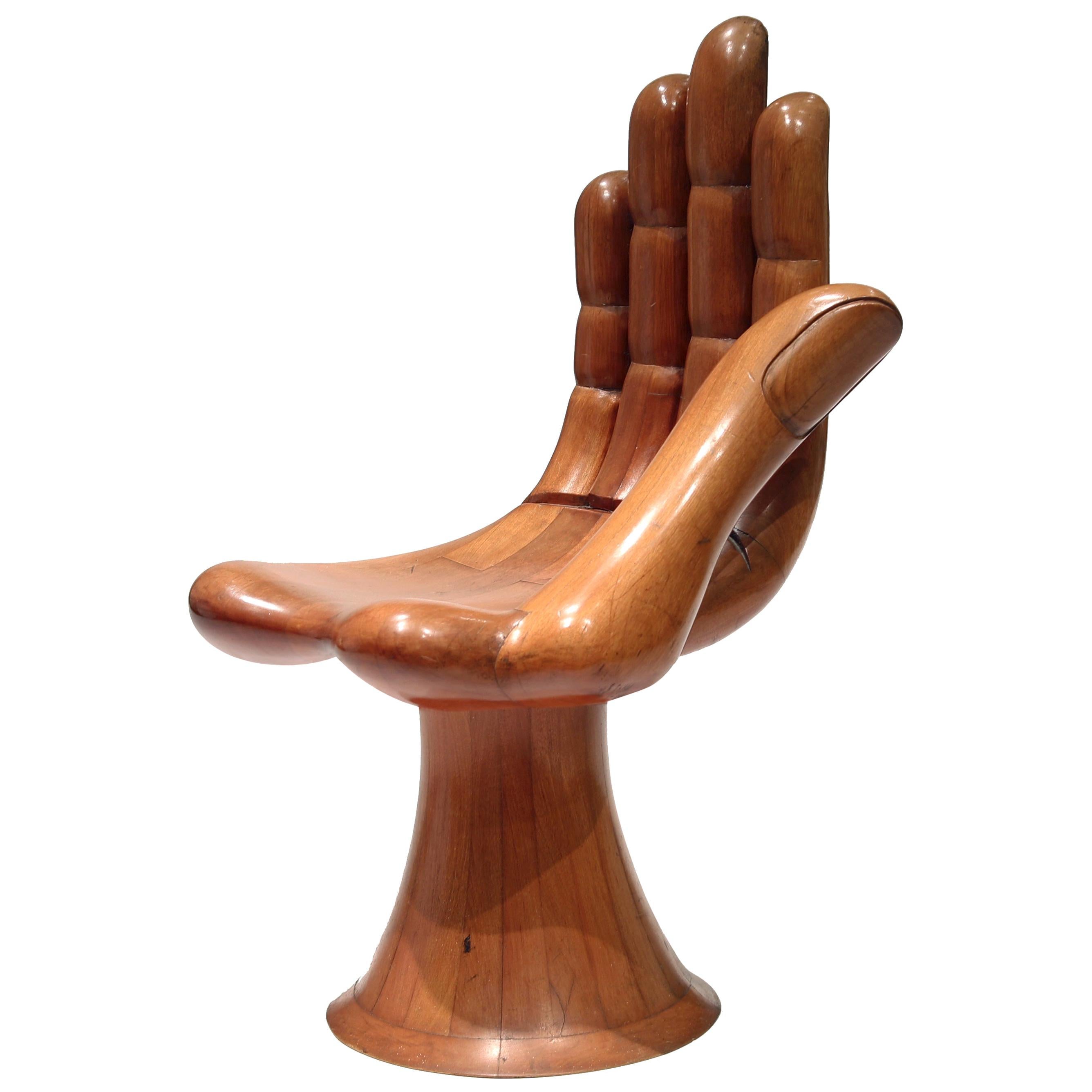 Pedro Friedeberg Gold Hand Chair At 1stdibs