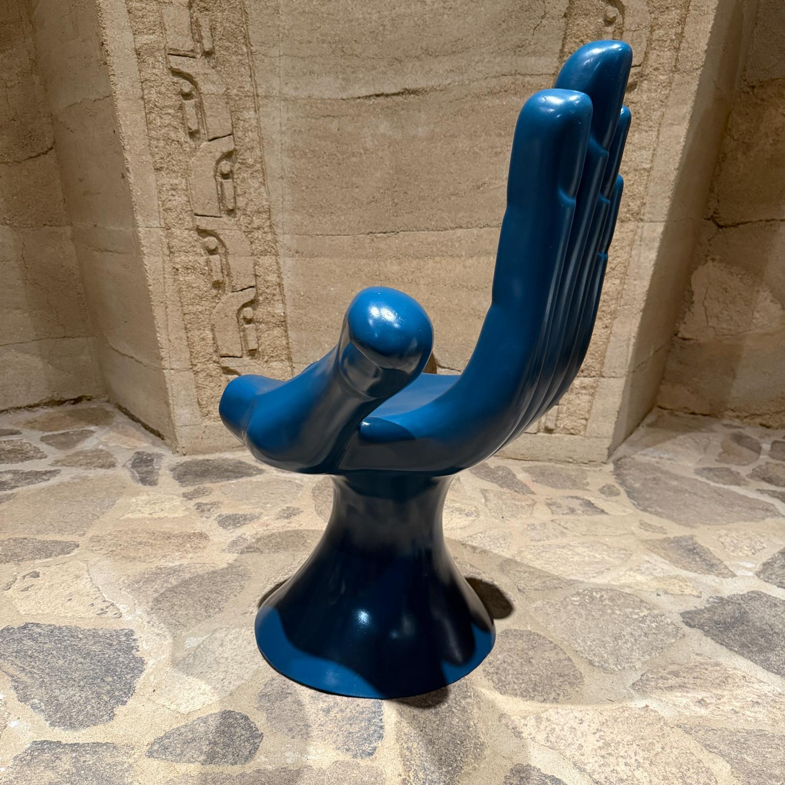Pedro Friedeberg Hand Chair in Blue Unique Surrealist Art In Good Condition For Sale In Chula Vista, CA