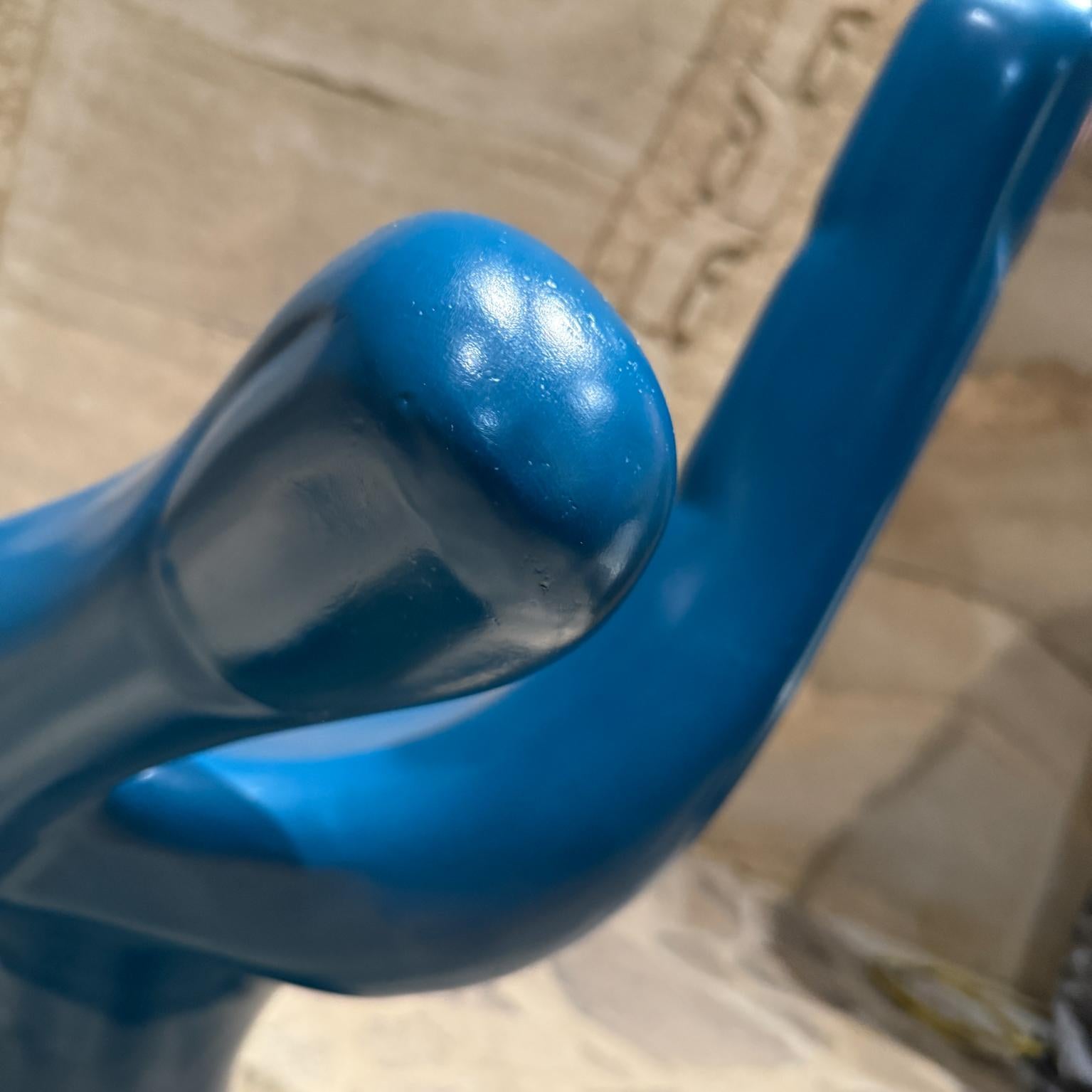 Contemporary Pedro Friedeberg Hand Chair in Blue Unique Surrealist Art For Sale