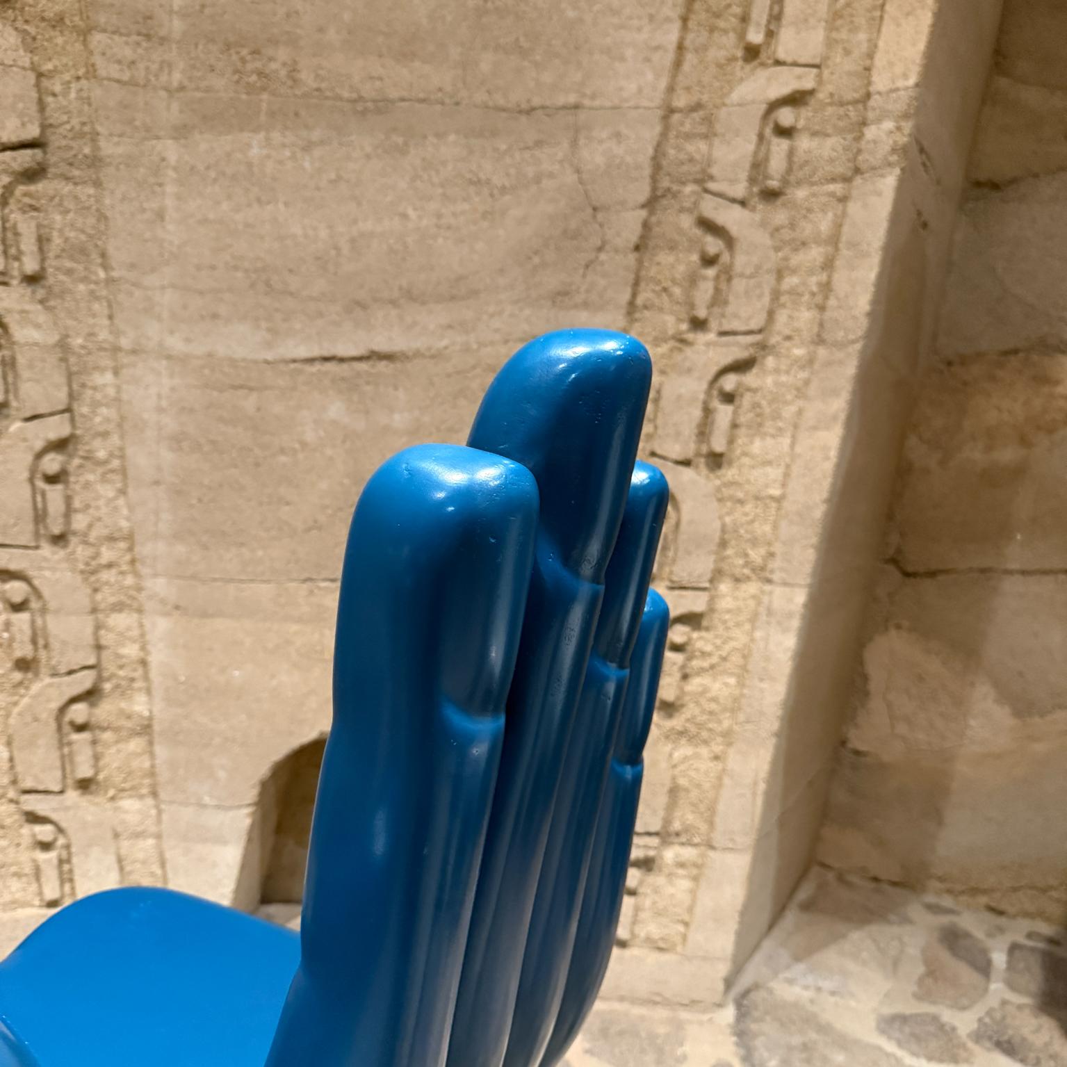 Fiberglass Pedro Friedeberg Hand Chair in Blue Unique Surrealist Art For Sale
