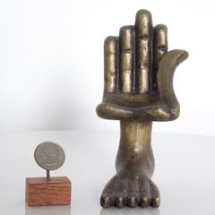Pedro Friedeberg Hand Foot Chair Sculpture in Bronze
