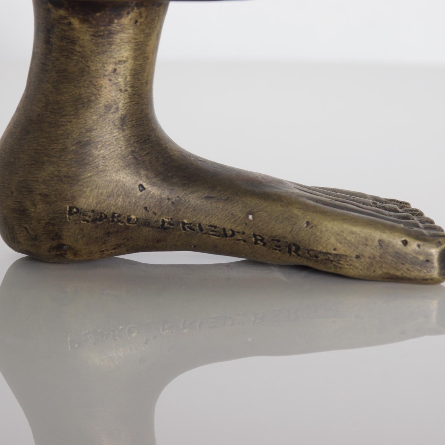 Pedro Friedeberg Hand Foot Chair Sculpture in Bronze 2