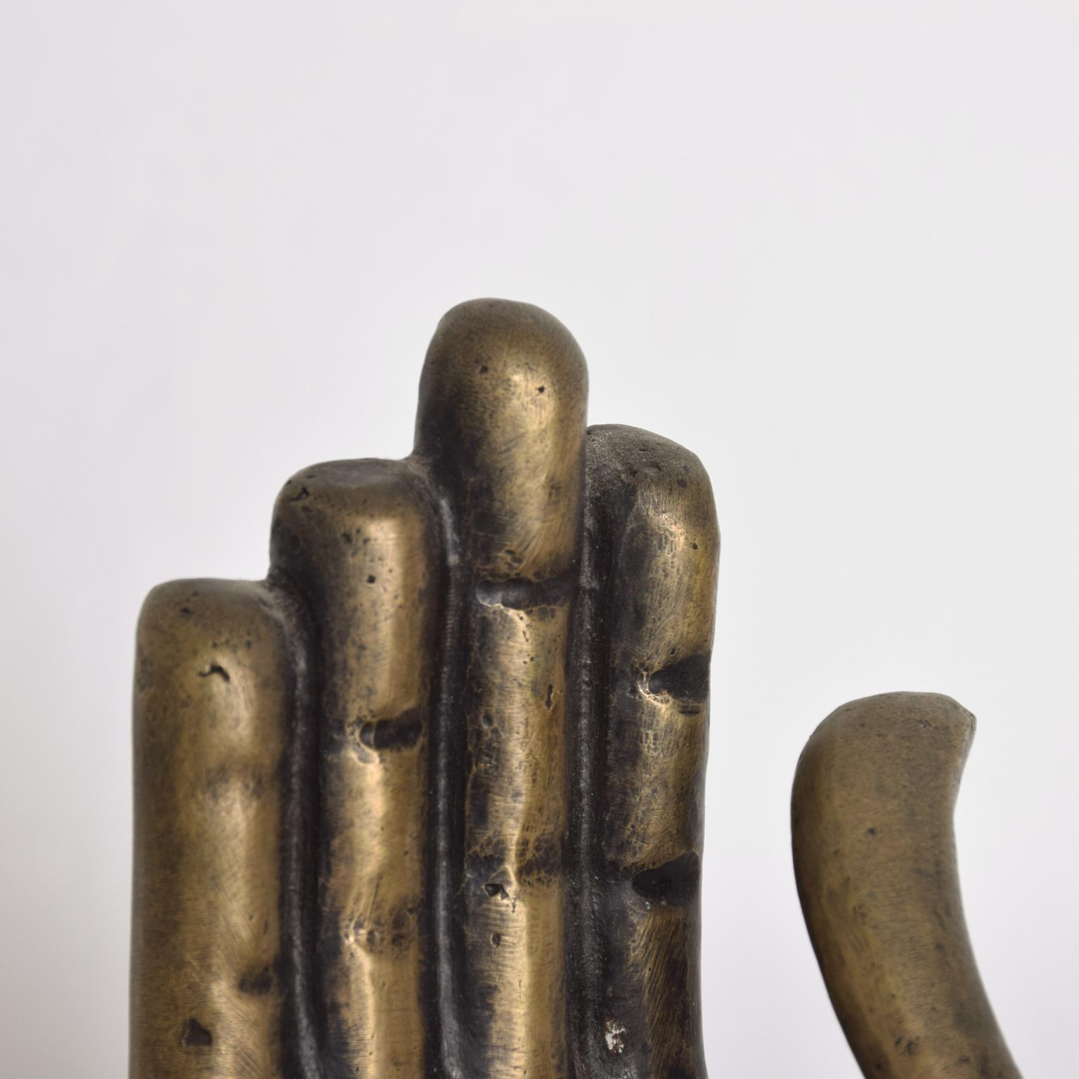 Pedro Friedeberg Hand Foot Chair Sculpture in Bronze 3