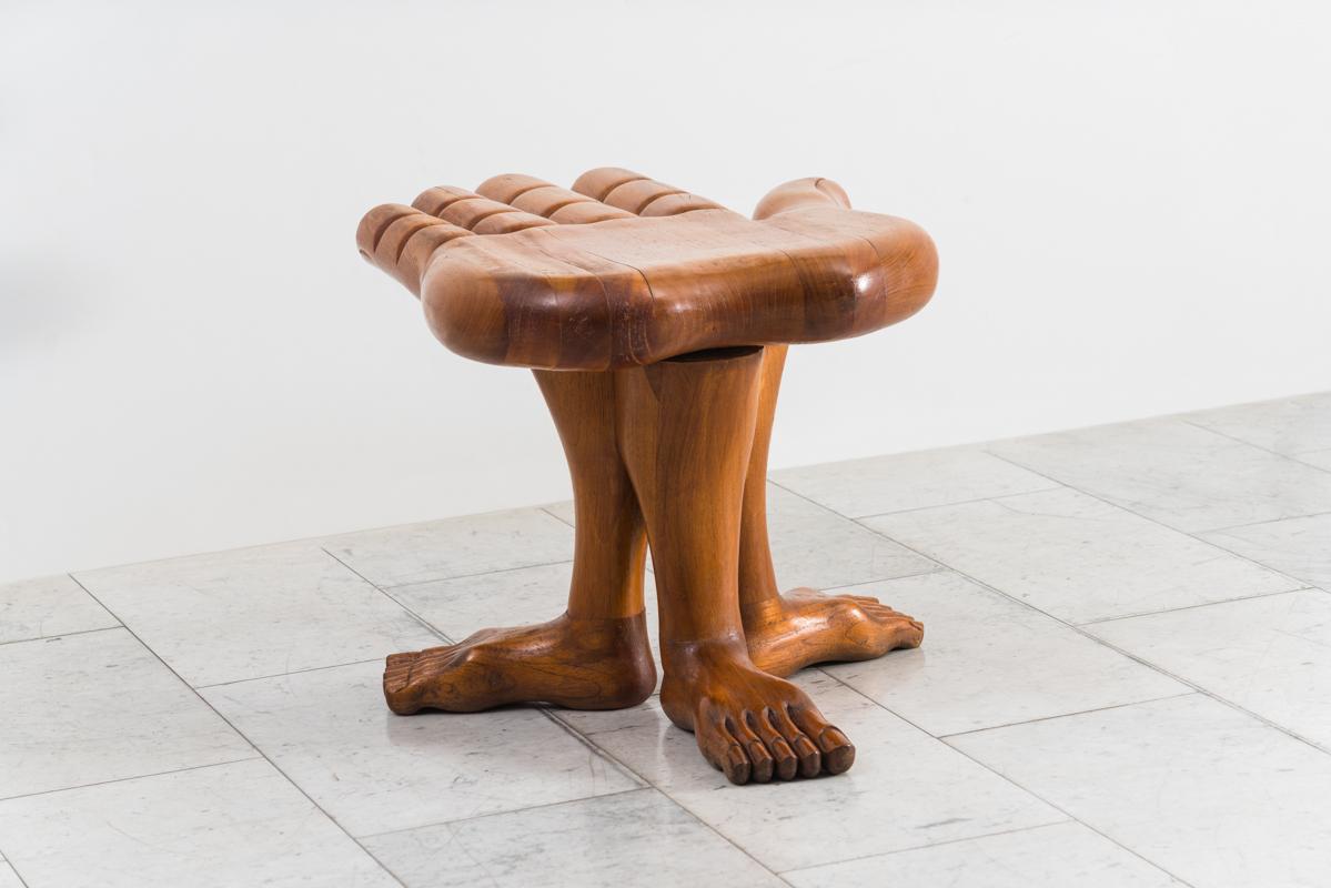 American Pedro Friedeberg, Hand Foot Stool, MEX For Sale