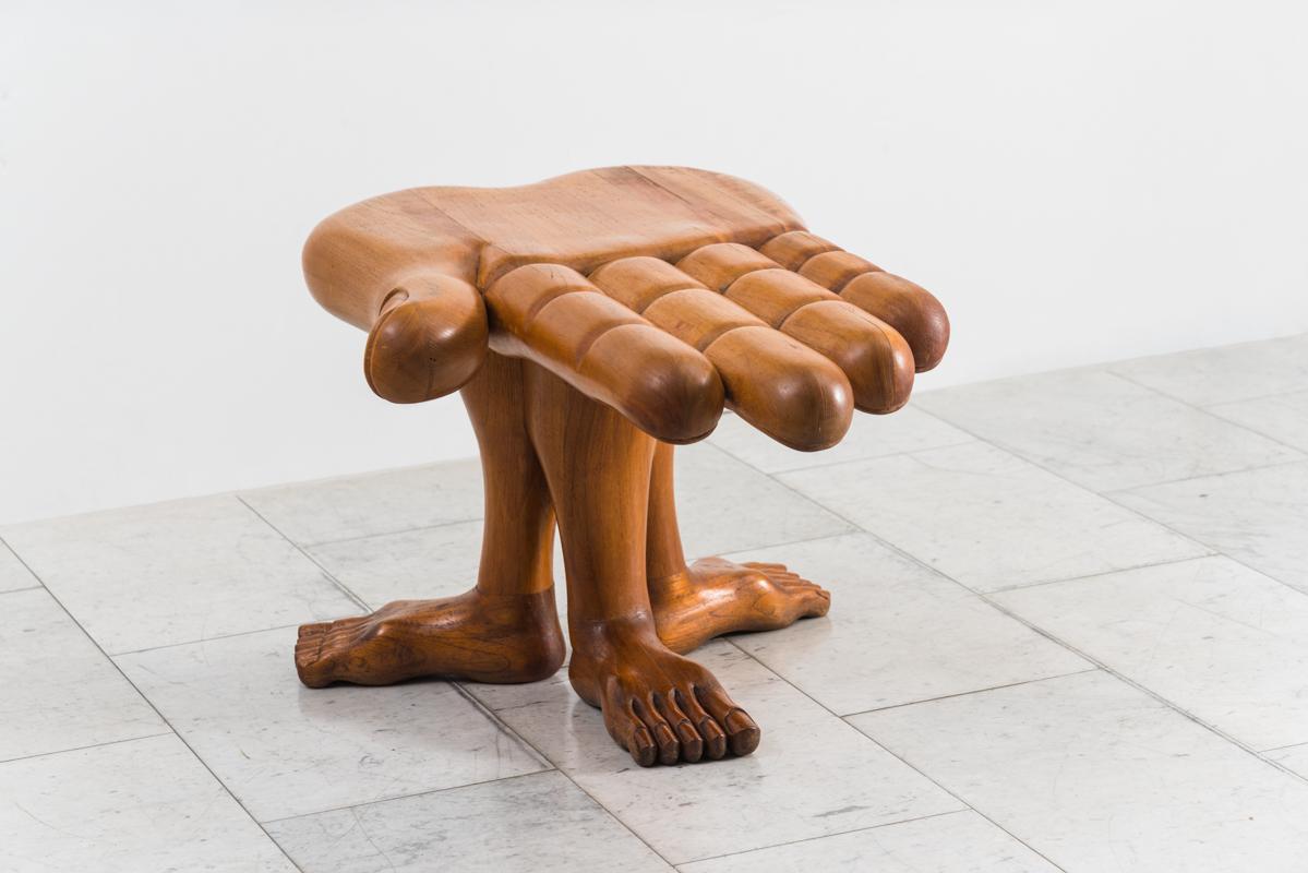 Pedro Friedeberg, Hand Foot Stool, MEX For Sale 1