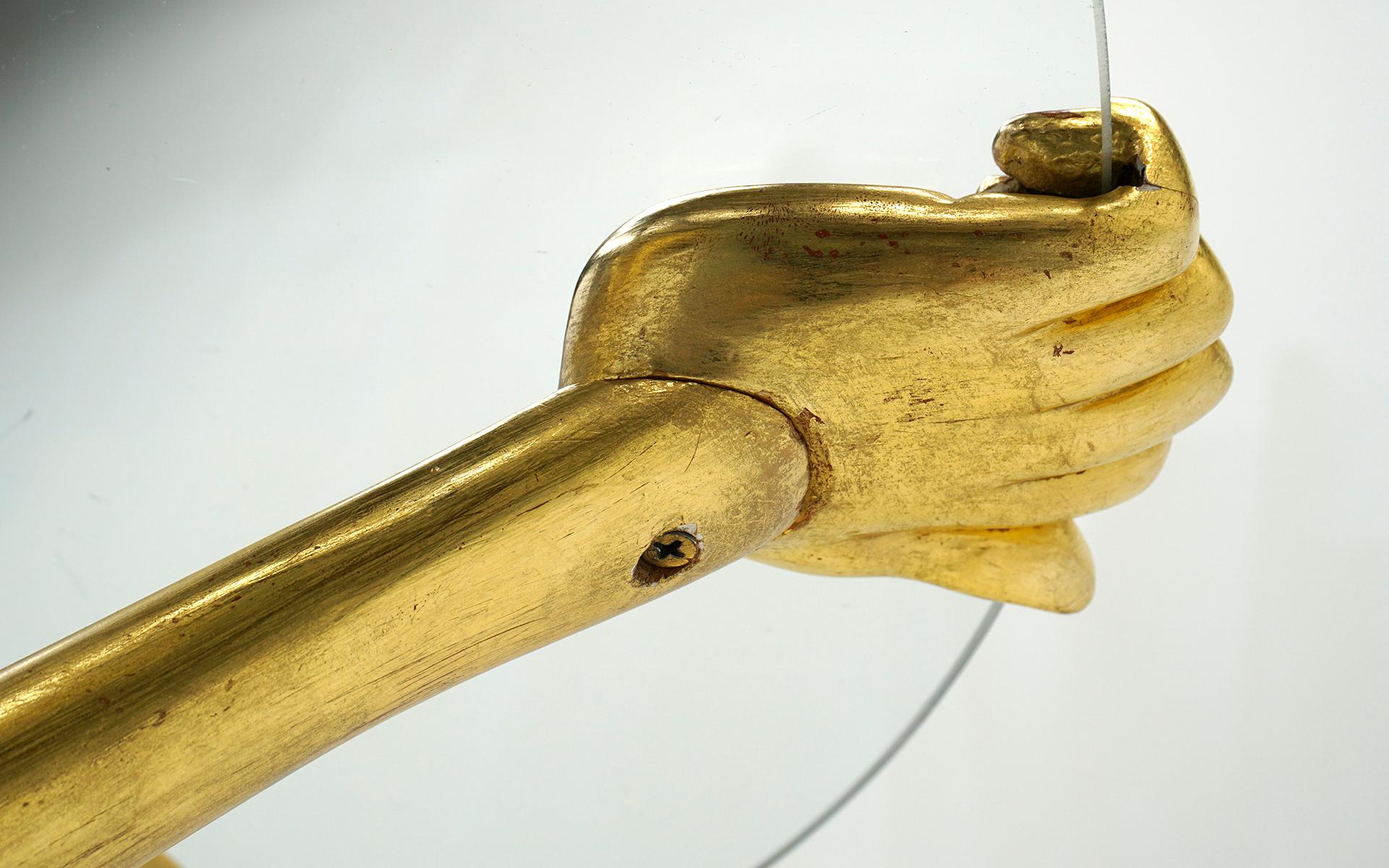 Pedro Friedeberg Hands Feet Surrealist Gold Leafed Occasional Table. 1960s. 1