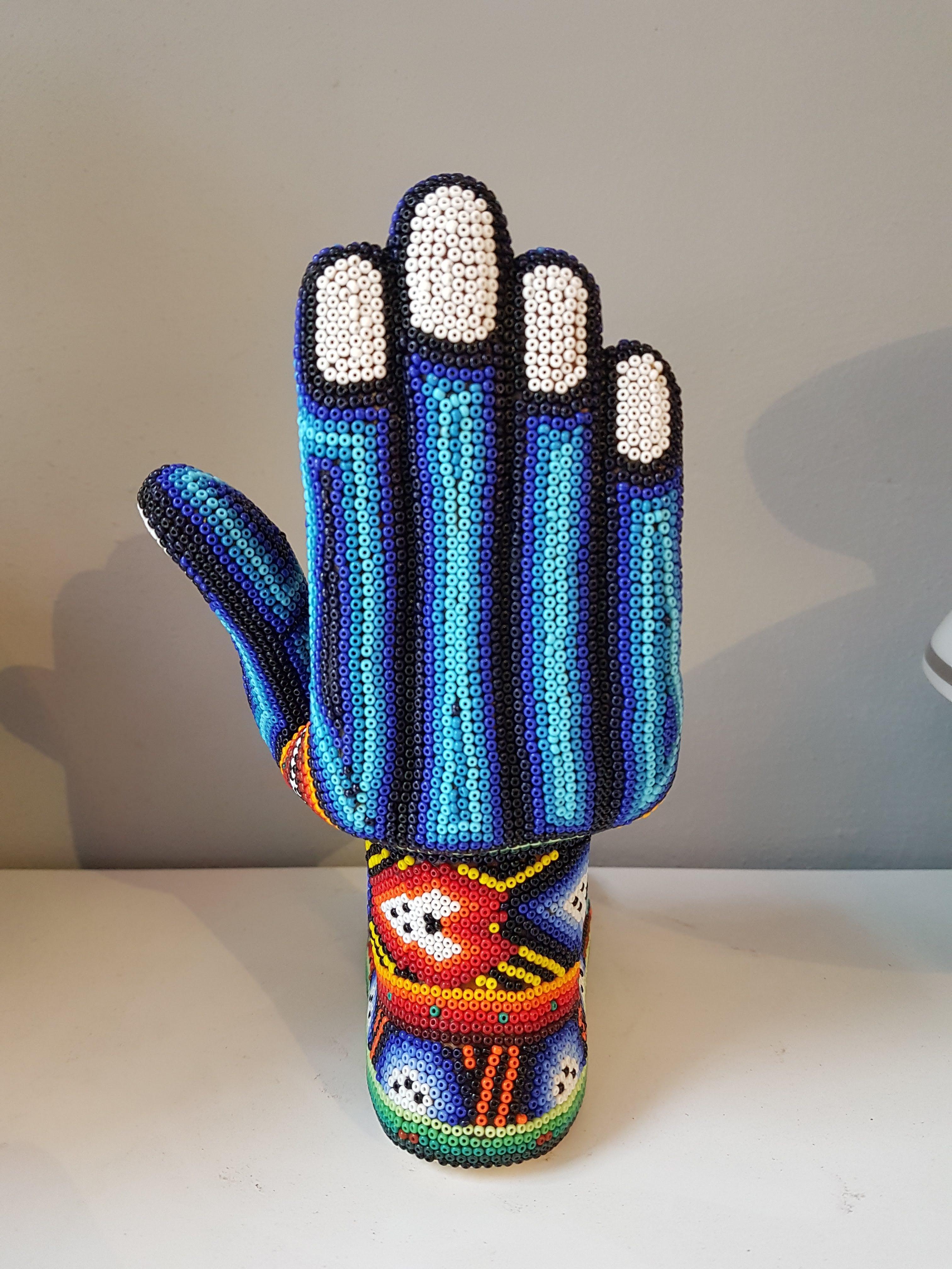 Contemporary Pedro Friedeberg Huichol Beads Hand Feet