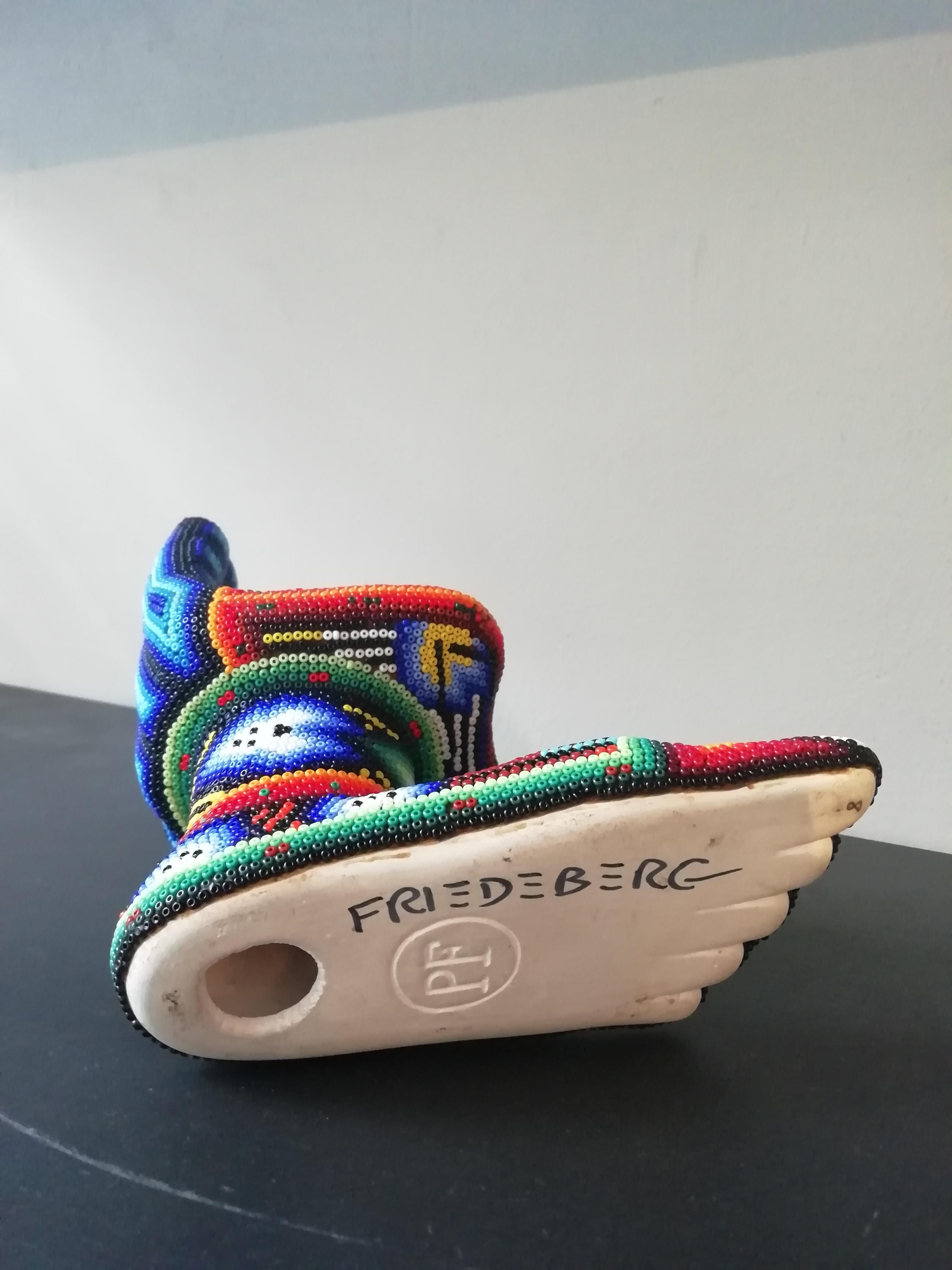 Ceramic Pedro Friedeberg Huichol Beads Hand Feet