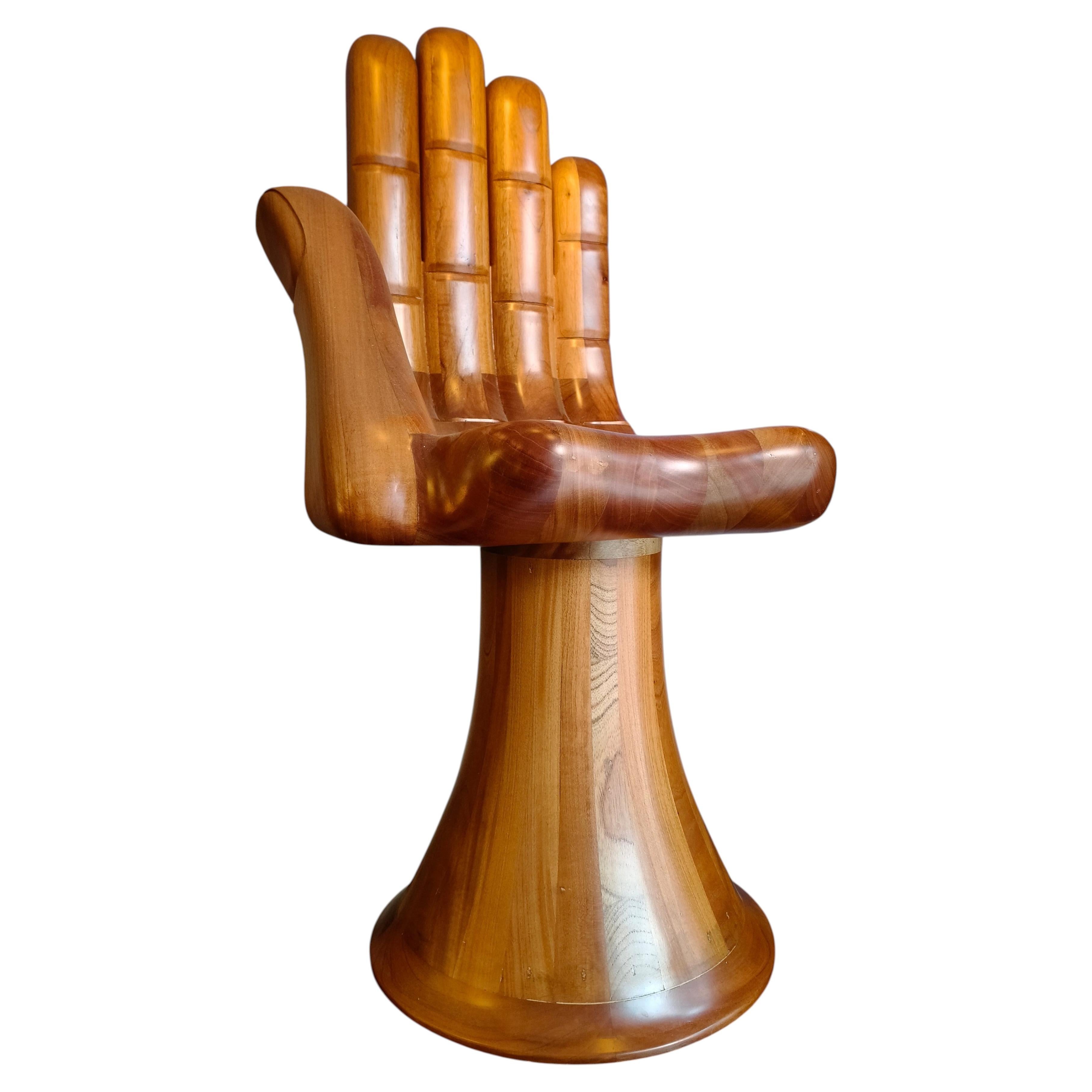Pedro Friedeberg Iconic Wood Hand Chair For Sale