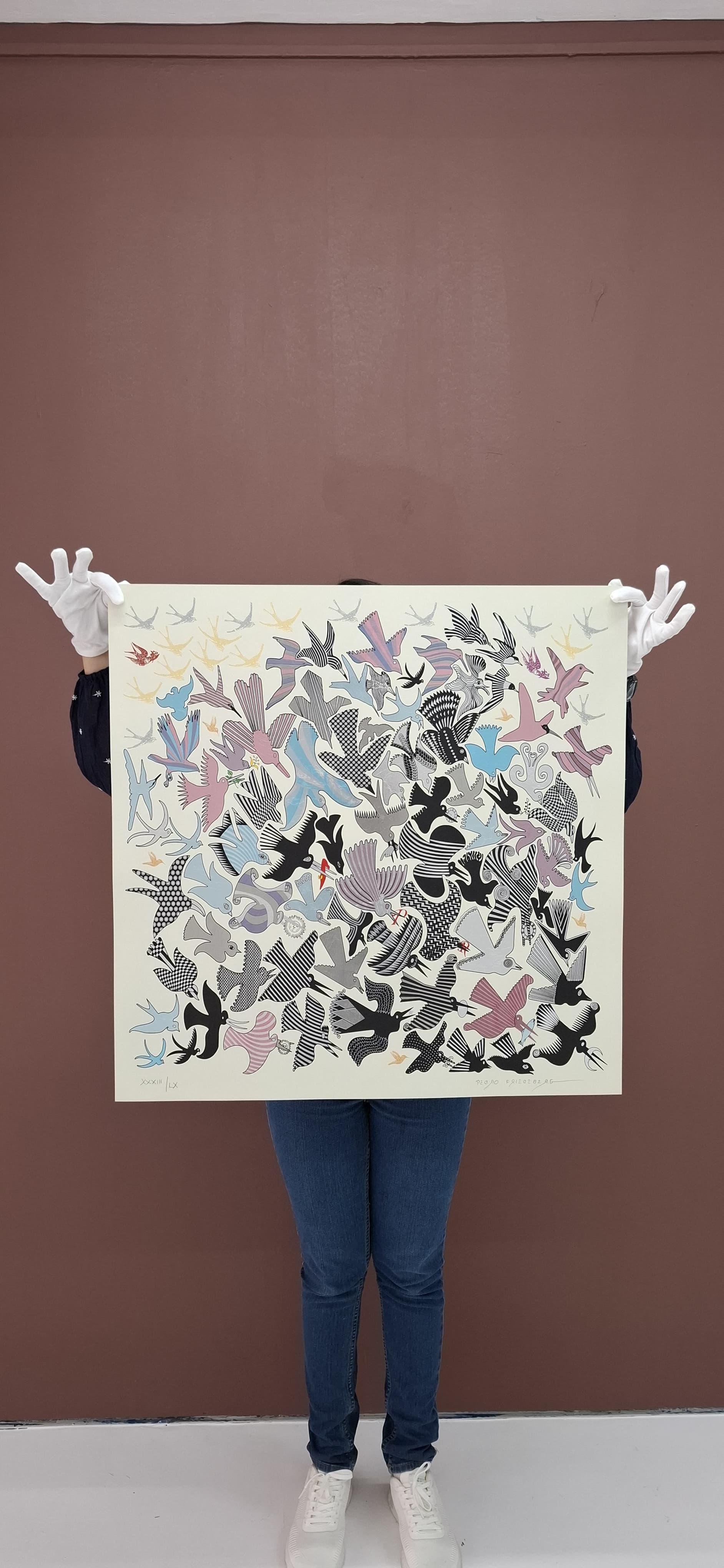 Aves IV - Mixed Media Art Contemporáneo de Pedro Friedeberg
