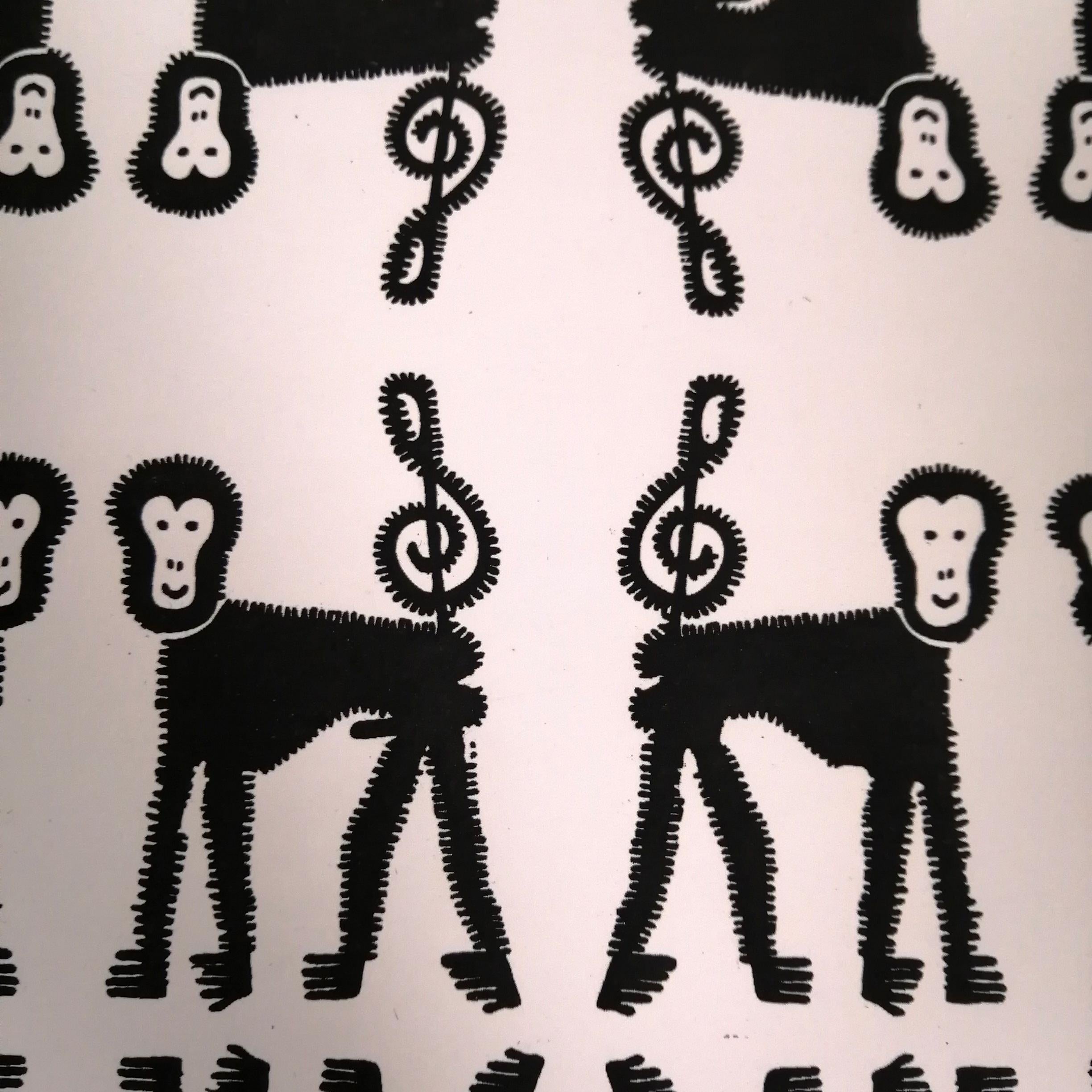Gravé Gravure en édition limitée « Musical Monkeys by Day » de Pedro Friedeberg en vente