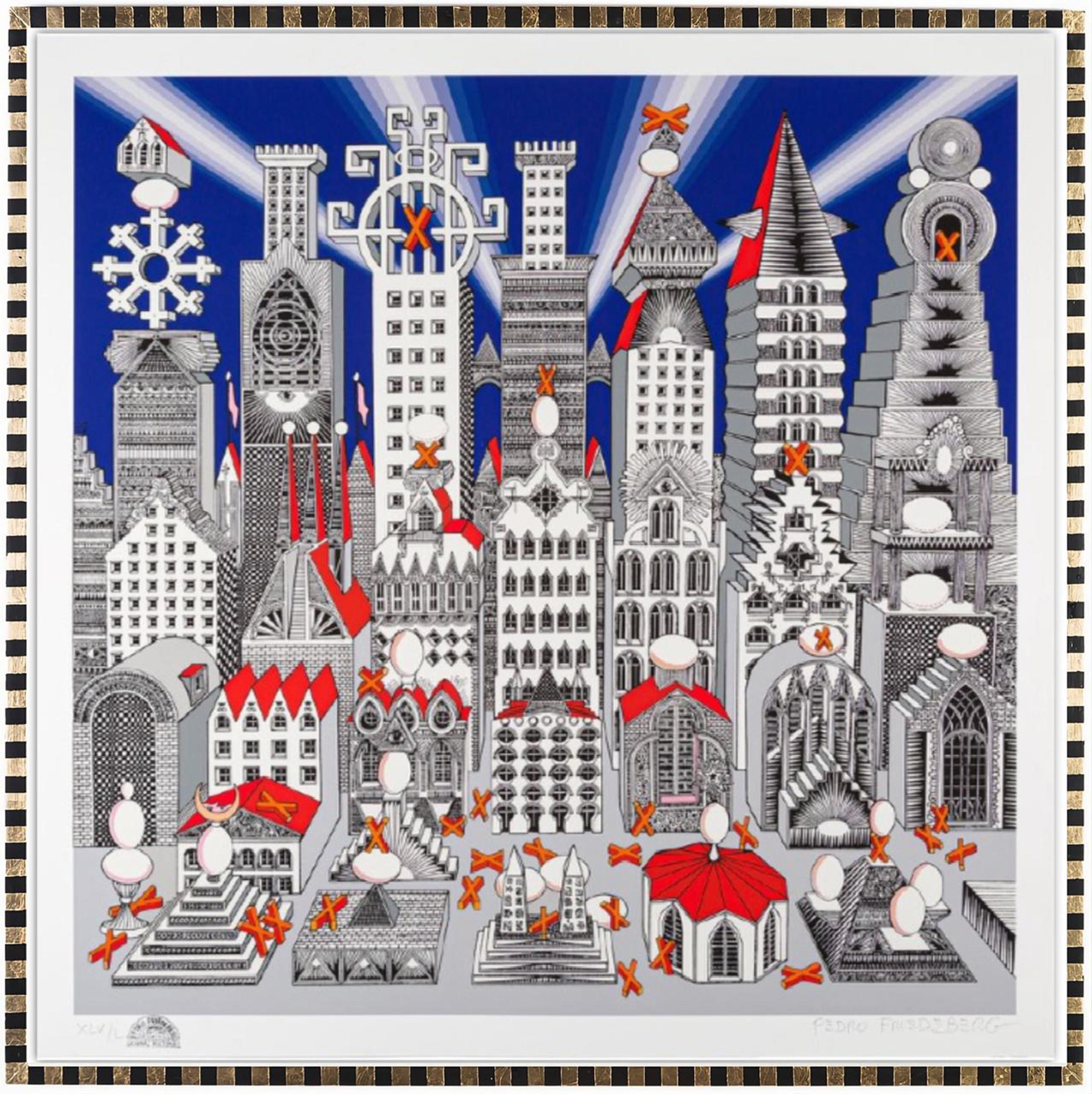 A city with a millon eggs, Digital Print, 74 x 74 cm, Mexican Surrealism, 2019