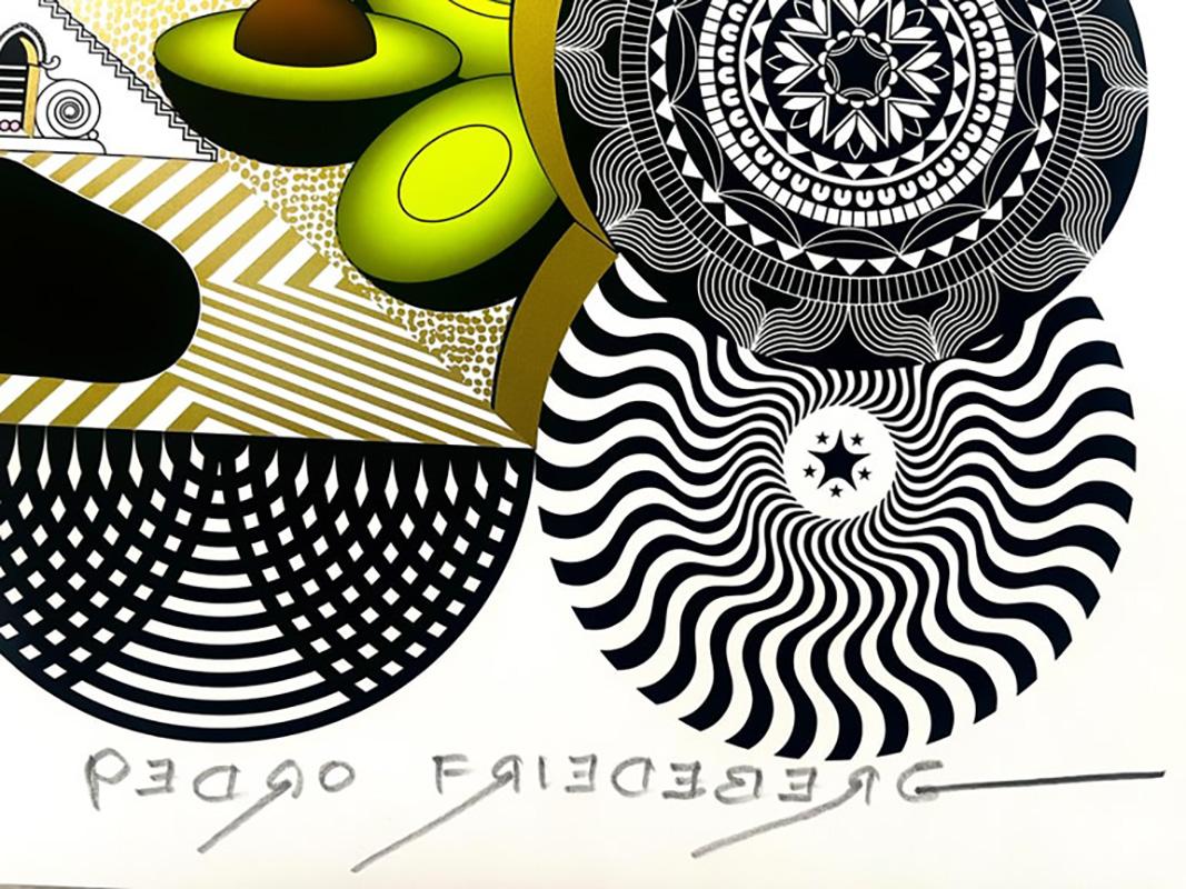 A Sunday in Avocadoland - Surrealist Print by Pedro Friedeberg