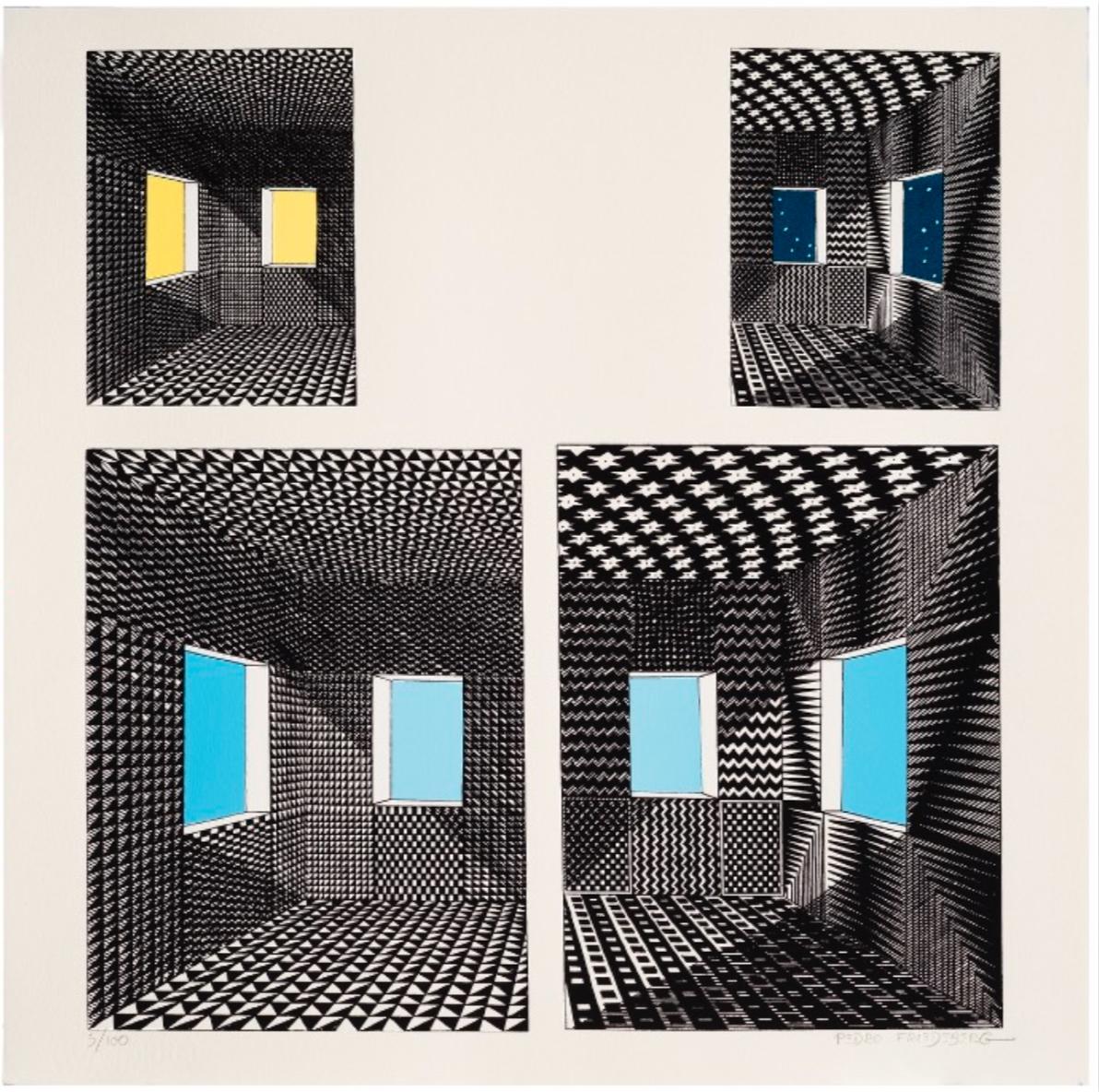 "Así es" contemporain, mexicain, géométrique, motifs - Print de Pedro Friedeberg