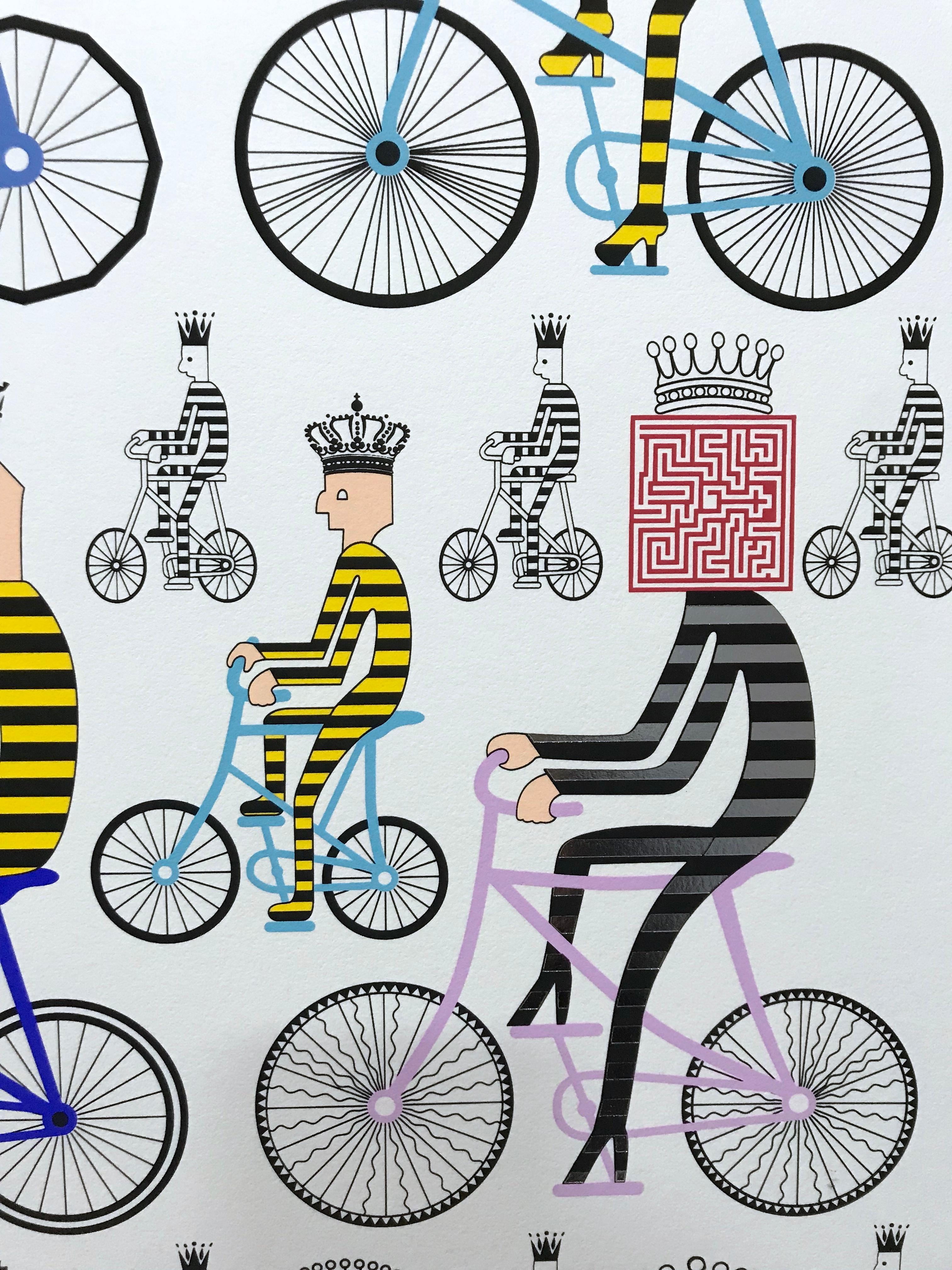 Bike race of Kings - Print by Pedro Friedeberg