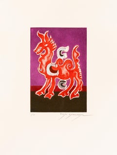 "C de Cabra" contemporary engraving surrealist goat 